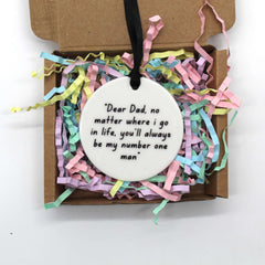 Dear Dad, ceramic keepsake.