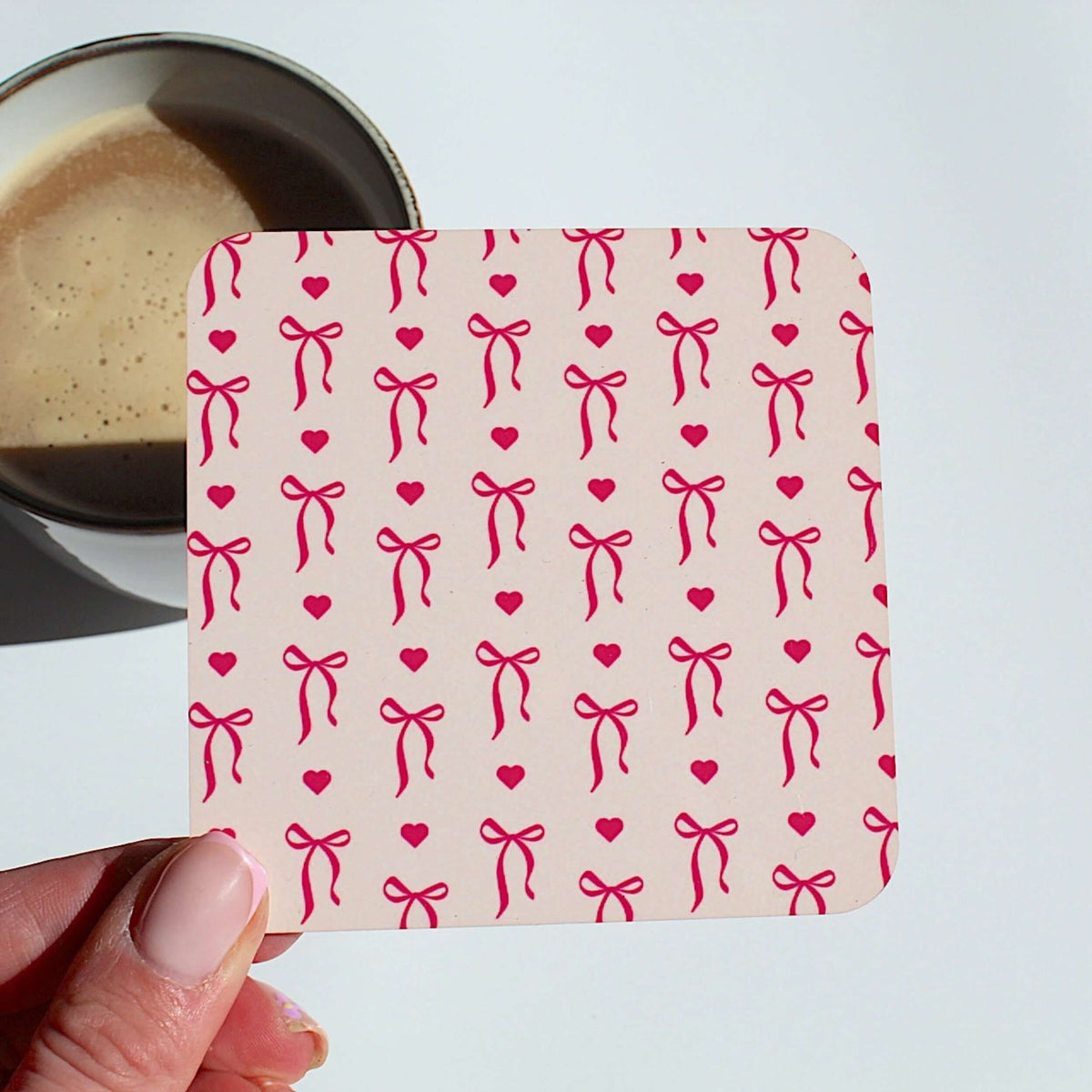 Bows and hearts cute coaster, build your own gift box for the unique gift just like they are