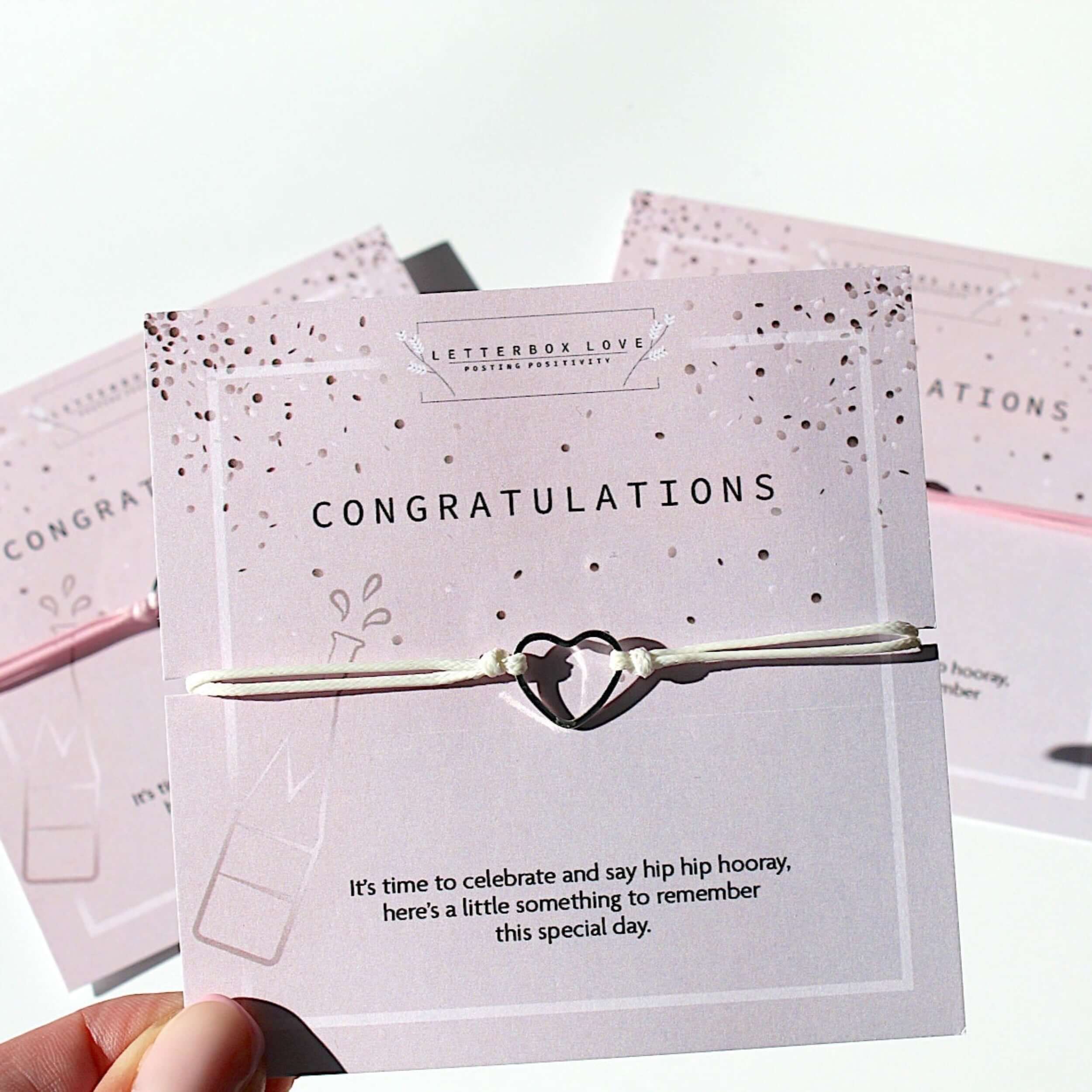 Congratulations bracelet to et them know how proud you are of their achievements. Build them a gift box to let them know.