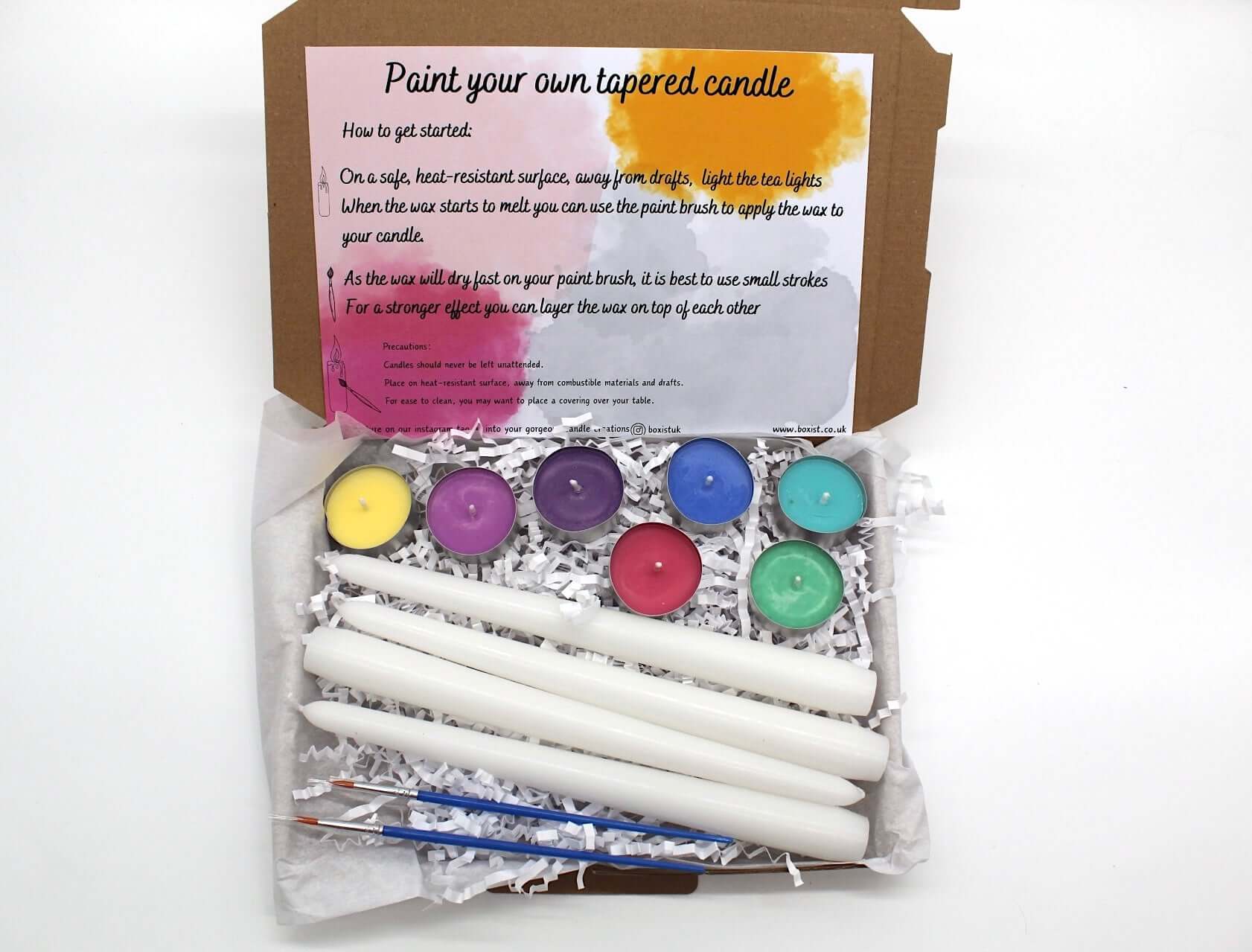 Paint your own candle tapered candle with soy tea lights 