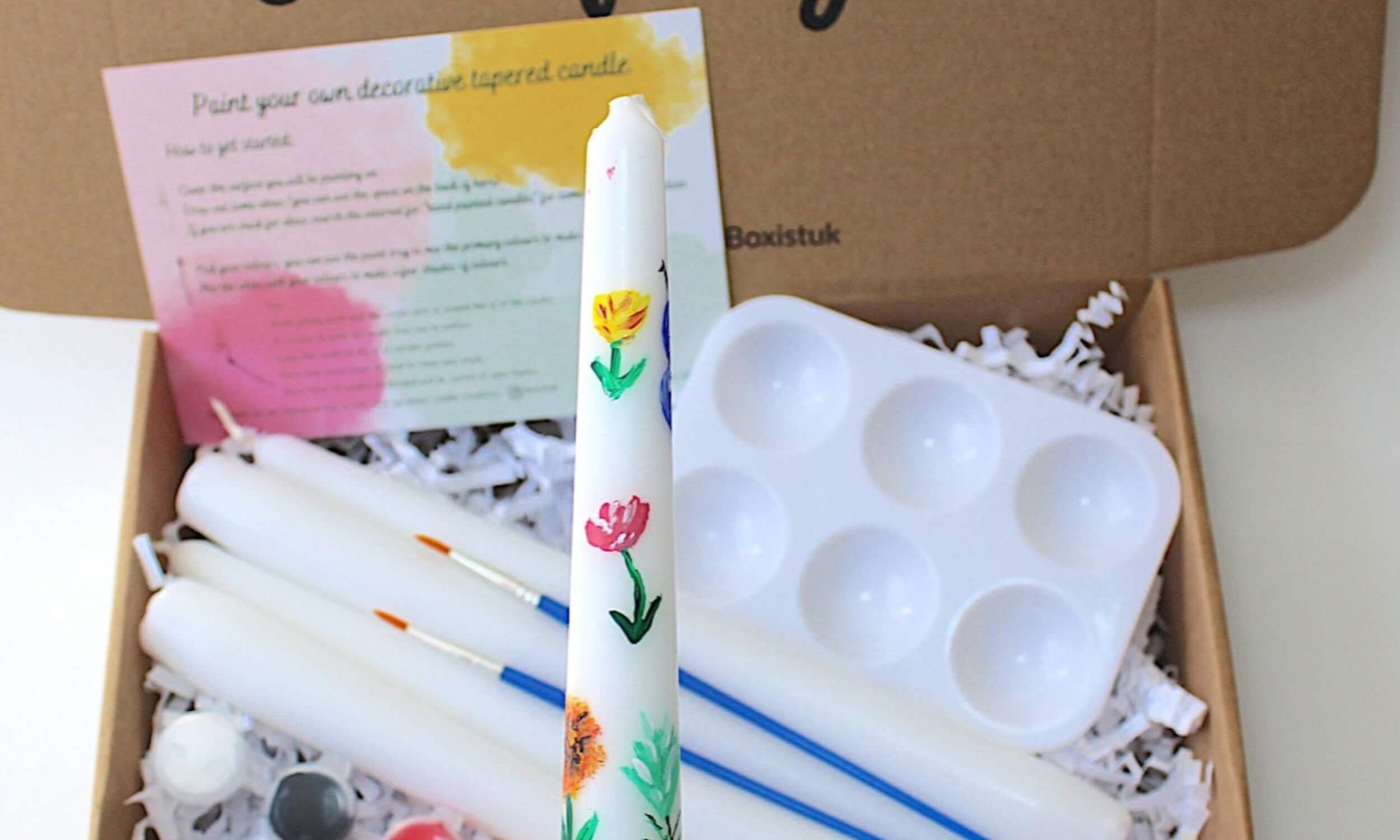 Paint your own candle with paint, creative gifting 
