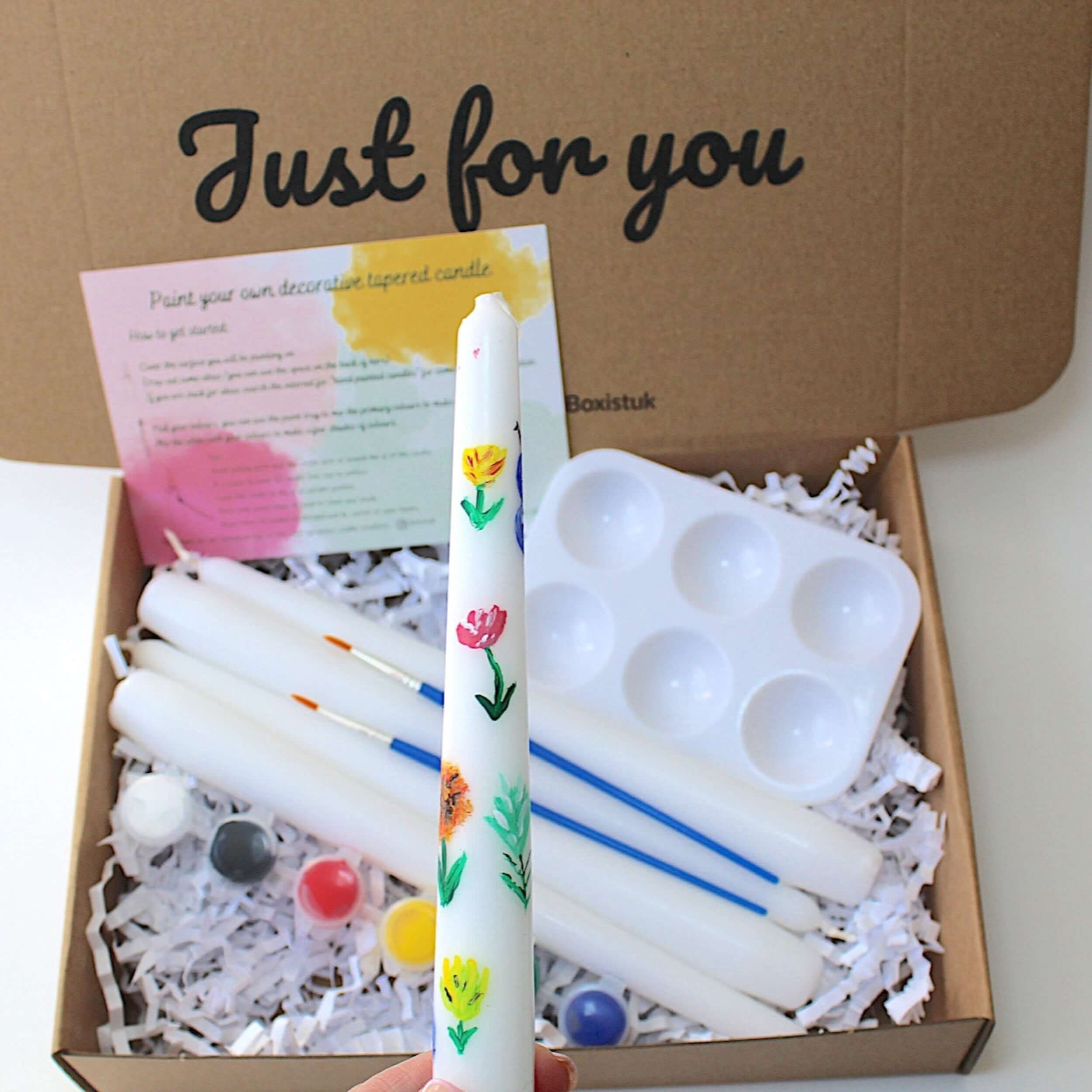 Paint your own candle with paint, creative gifting 