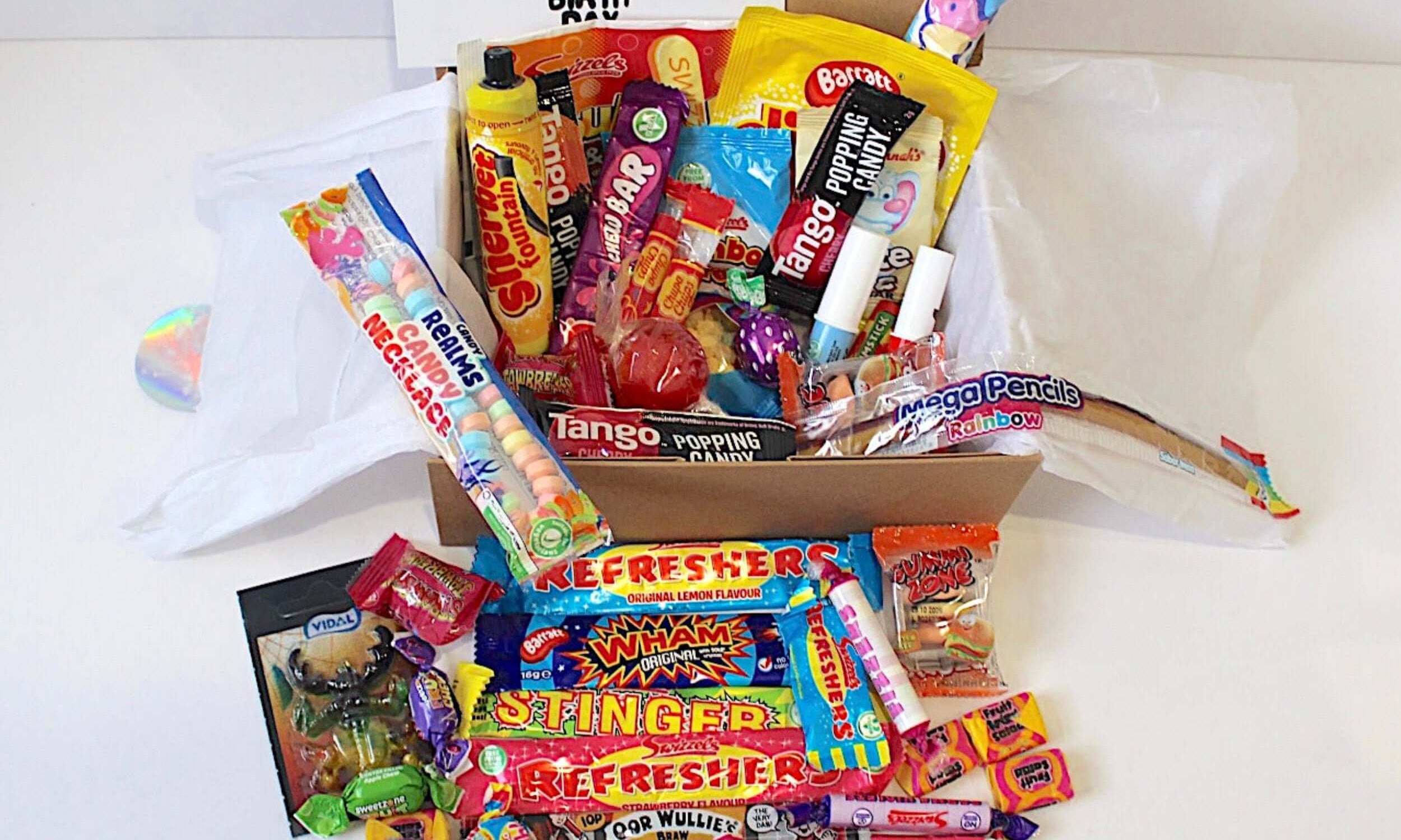 Retro 50 birthday sweets in magnetic closure box 