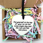 Affirmation keepsake present for her, Letter box gifts 