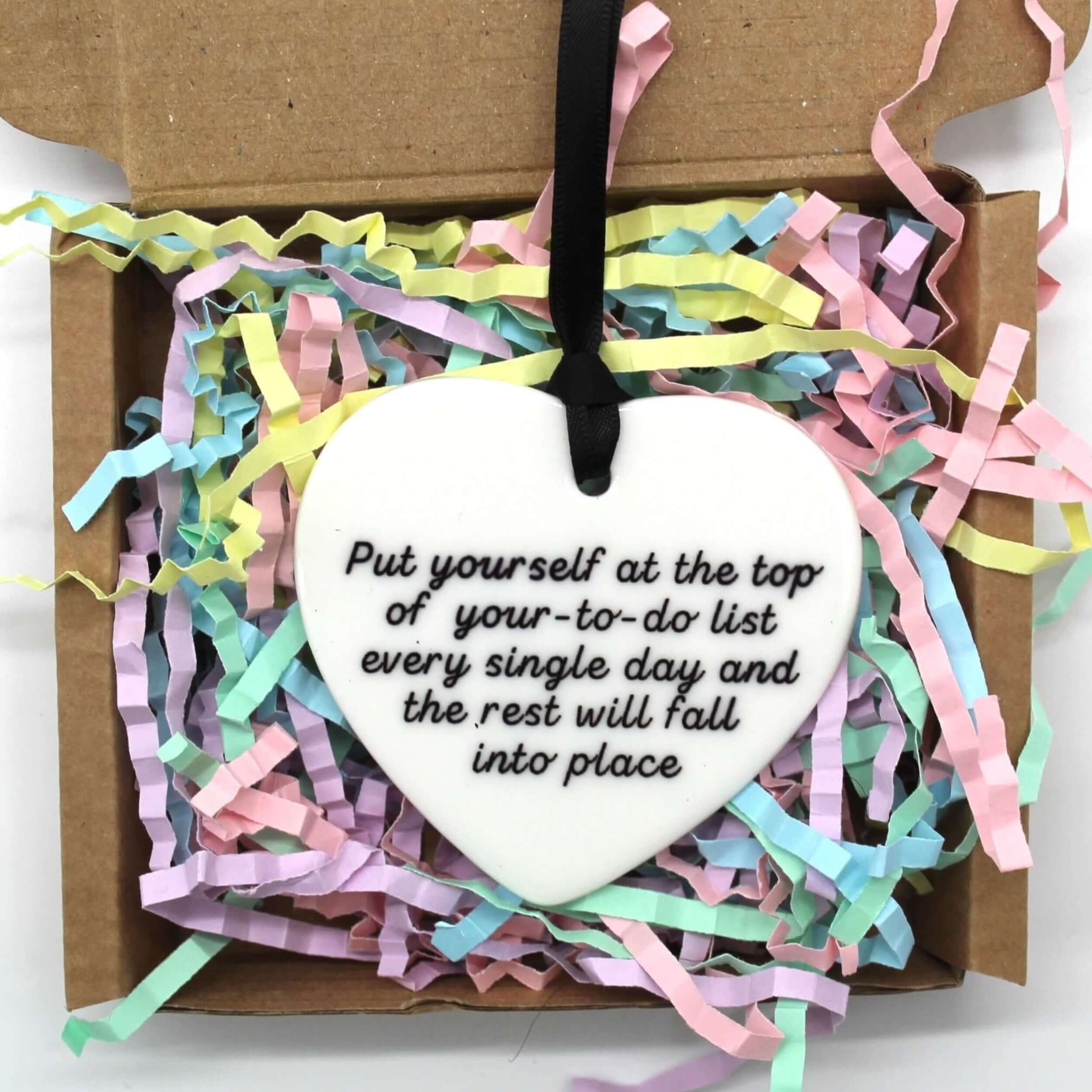 Affirmation keepsake present for her, Letter box gifts 