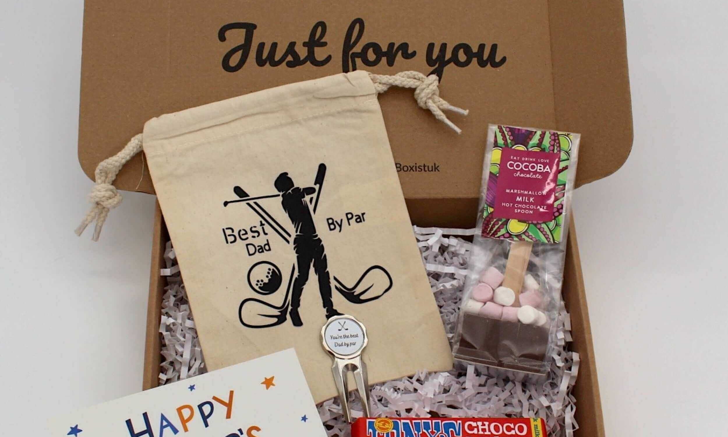 Best Dad by par gift box for Father's Day or his Birthday. 