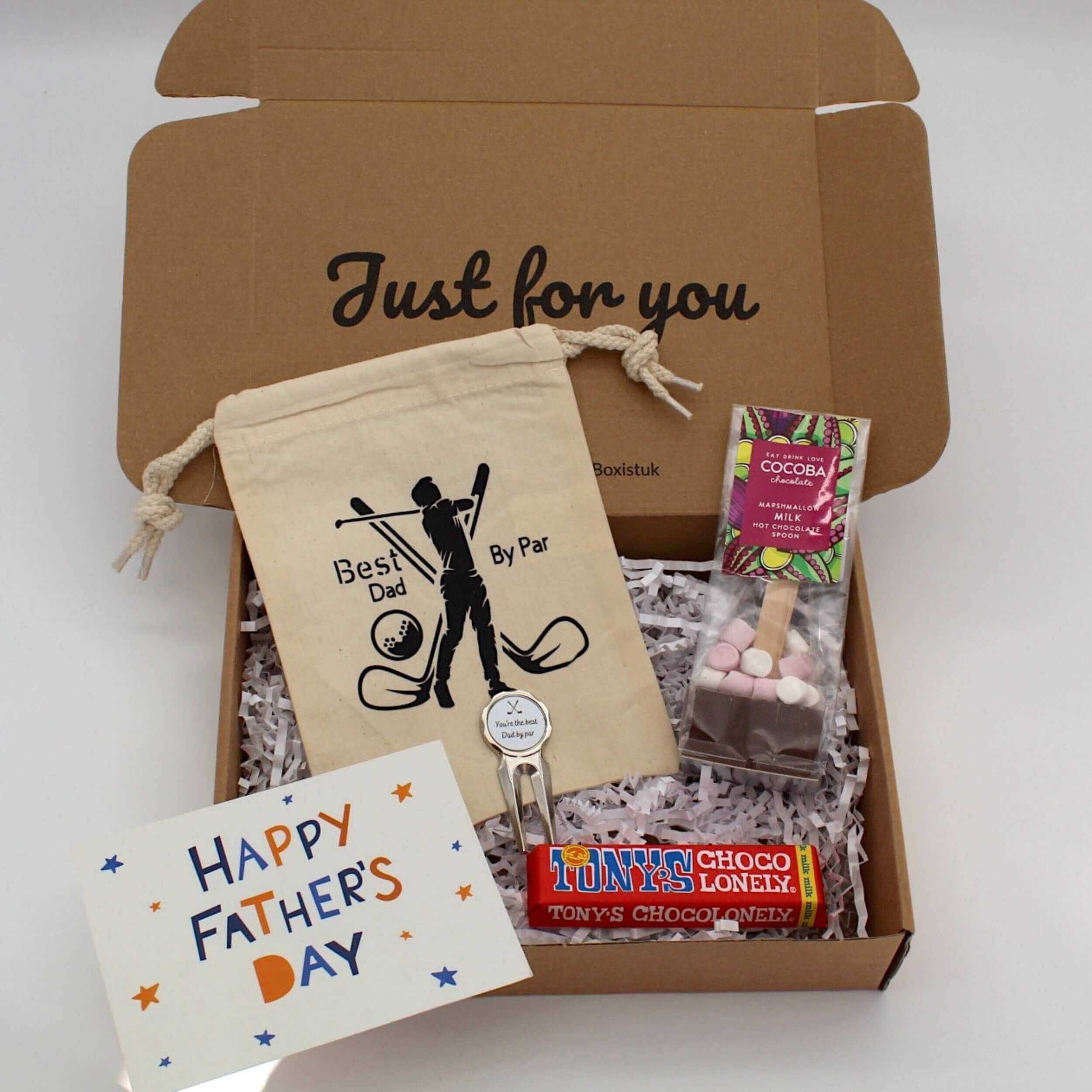 Best Dad by par gift box for Father's Day or his Birthday. 