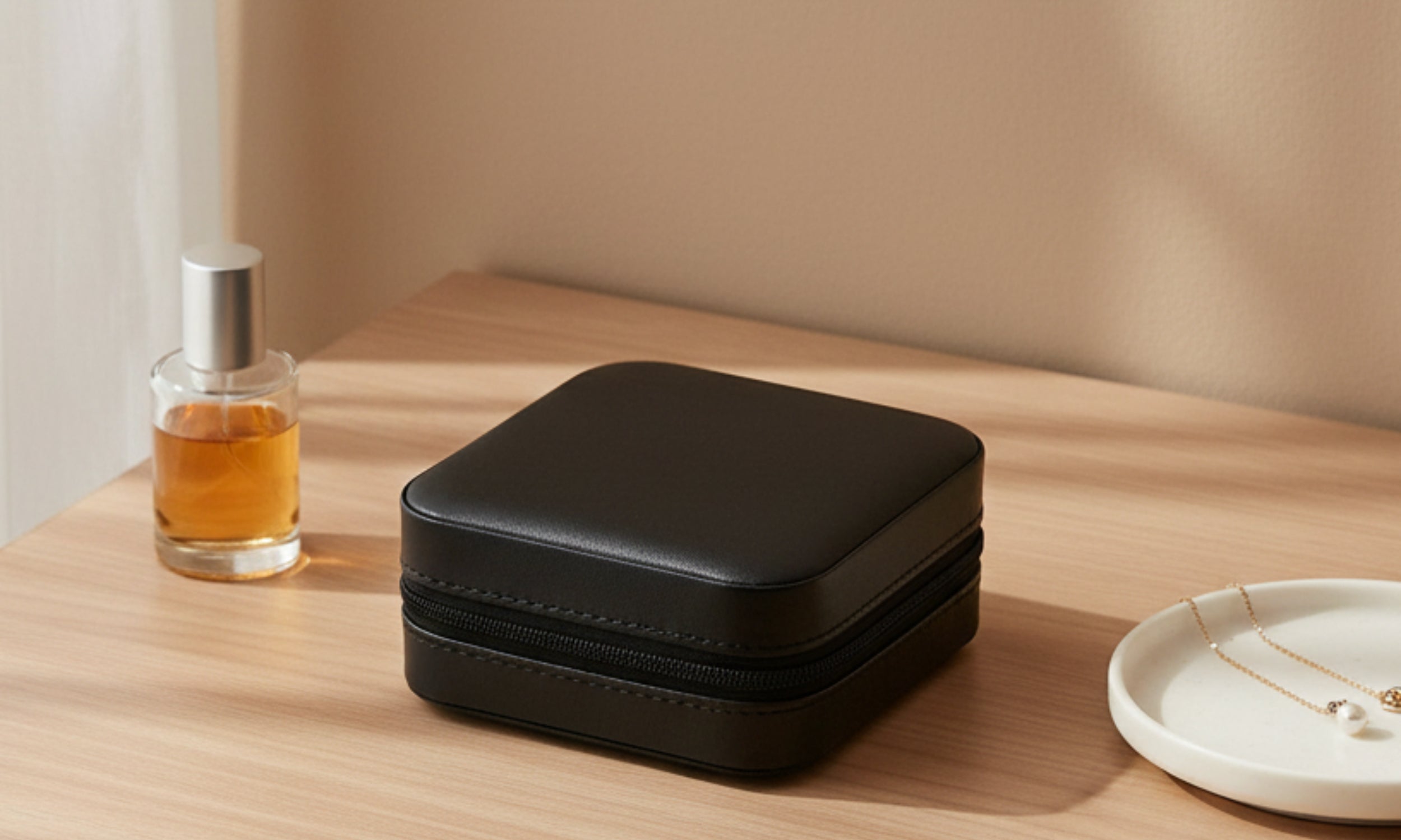 Black travel jewellery box 