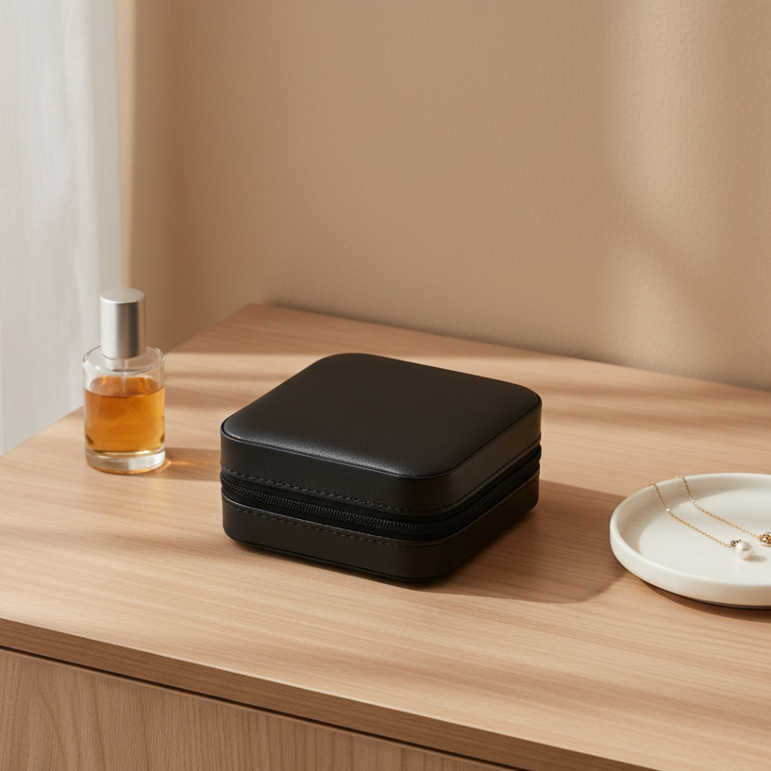 Black travel jewellery box 