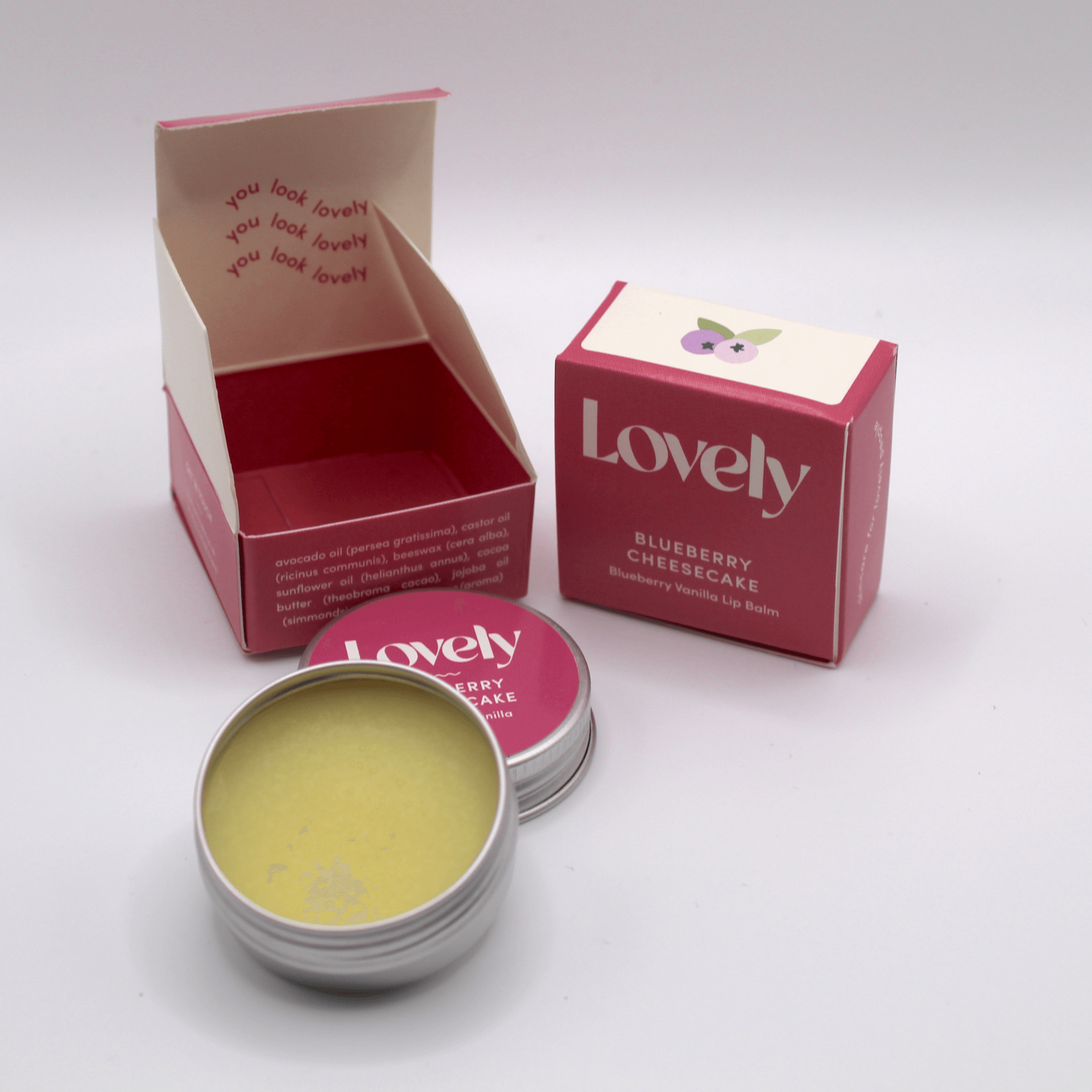 Blueberry cheese cake lip balm, build your own