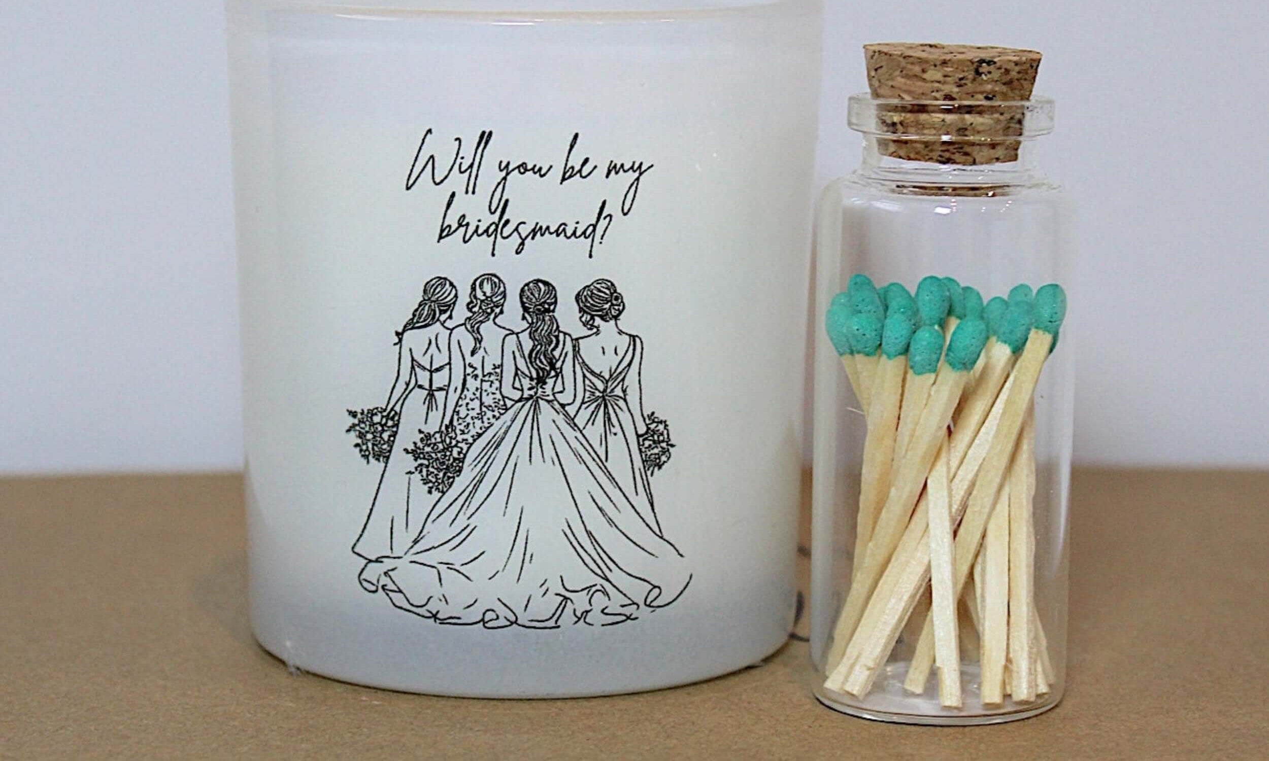 Bridesmaid proposal candle gift set 