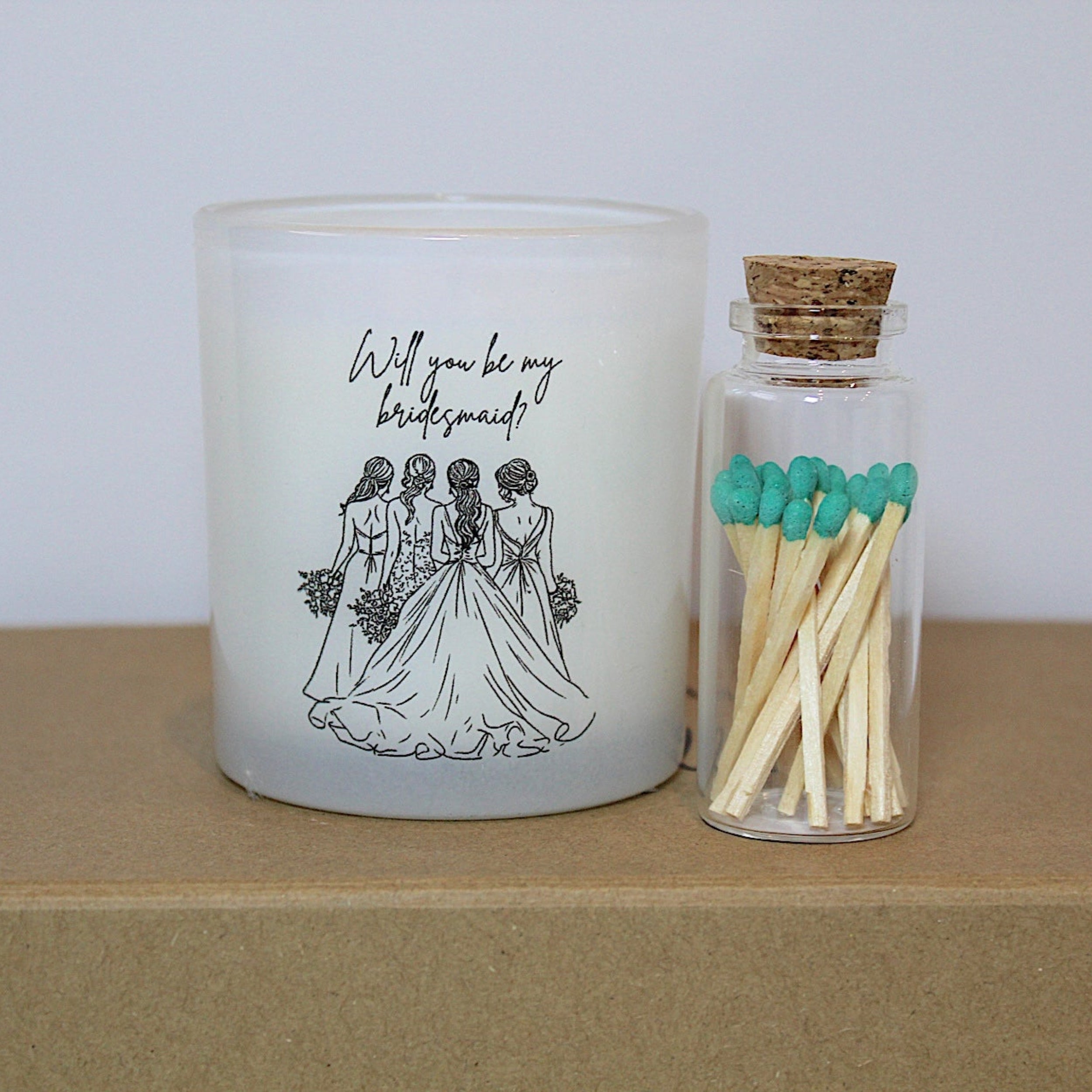 Bridesmaid proposal candle gift set 