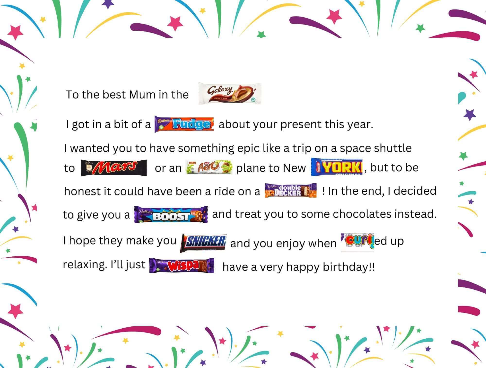 Mum Chocolate Poem Letterbox Gift 
