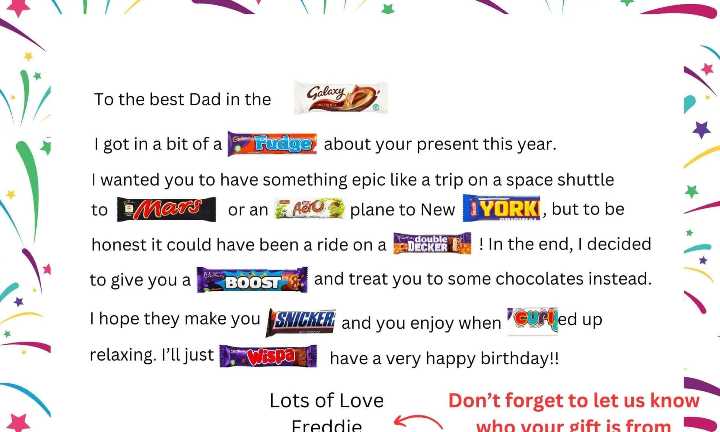 Chocolate Letterbox Gift For Dad