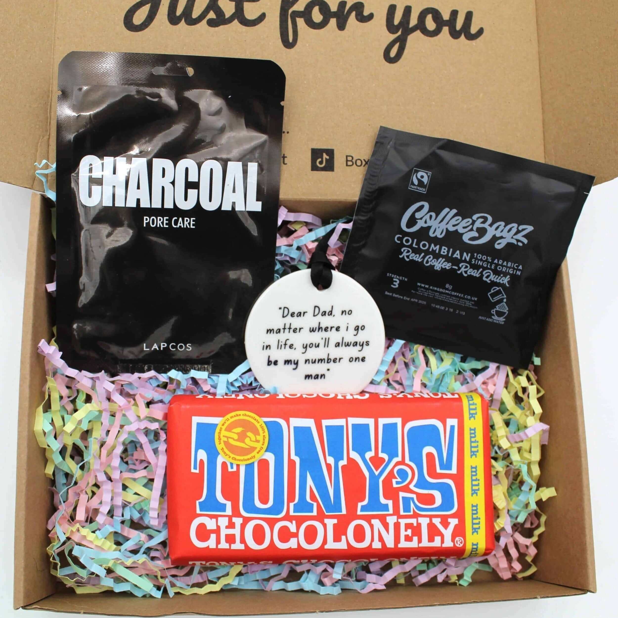 Dads letterbox gift chocolate and self care treats, Deliver a gift 