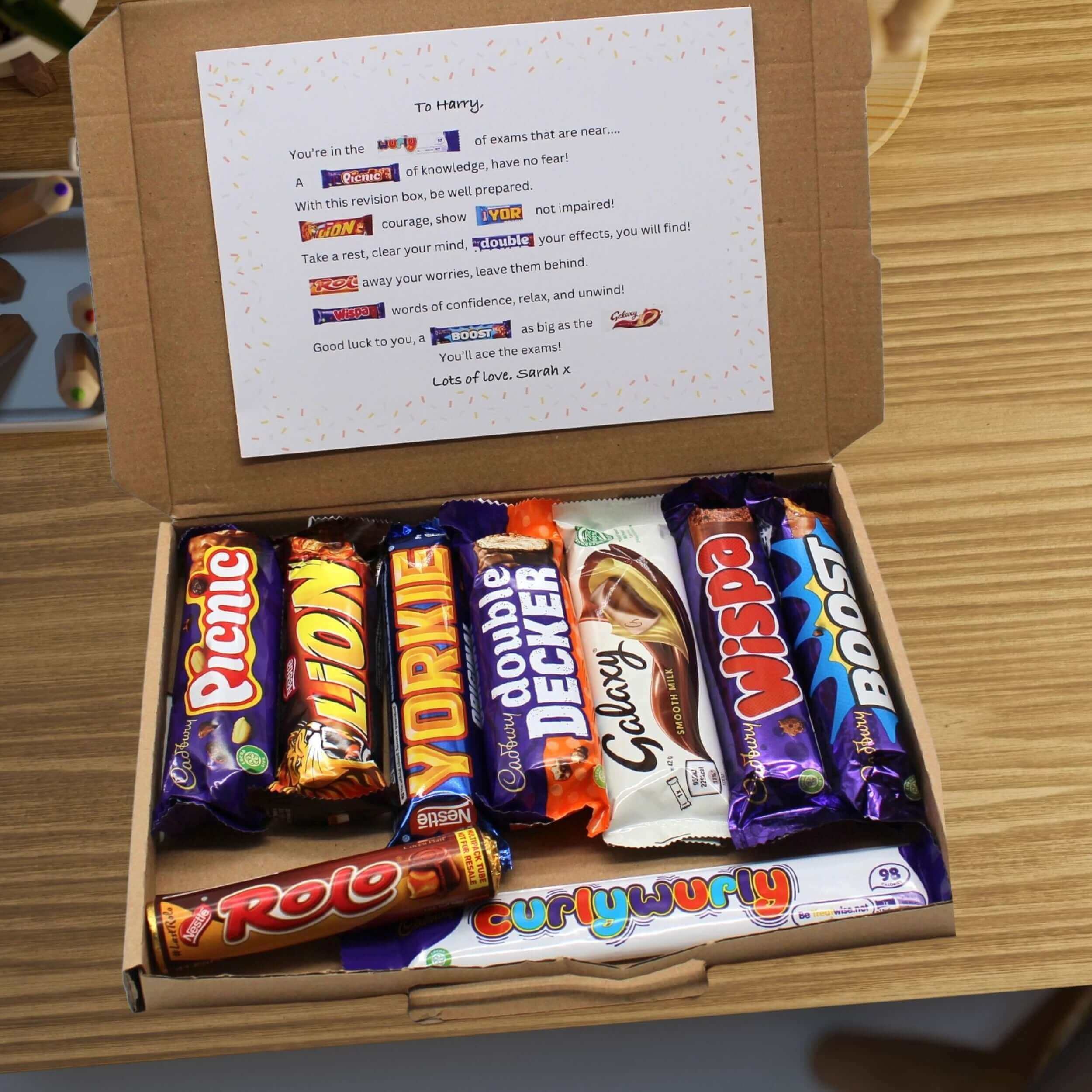 Revision Chocolate Poem Personalised Letterbox Gift