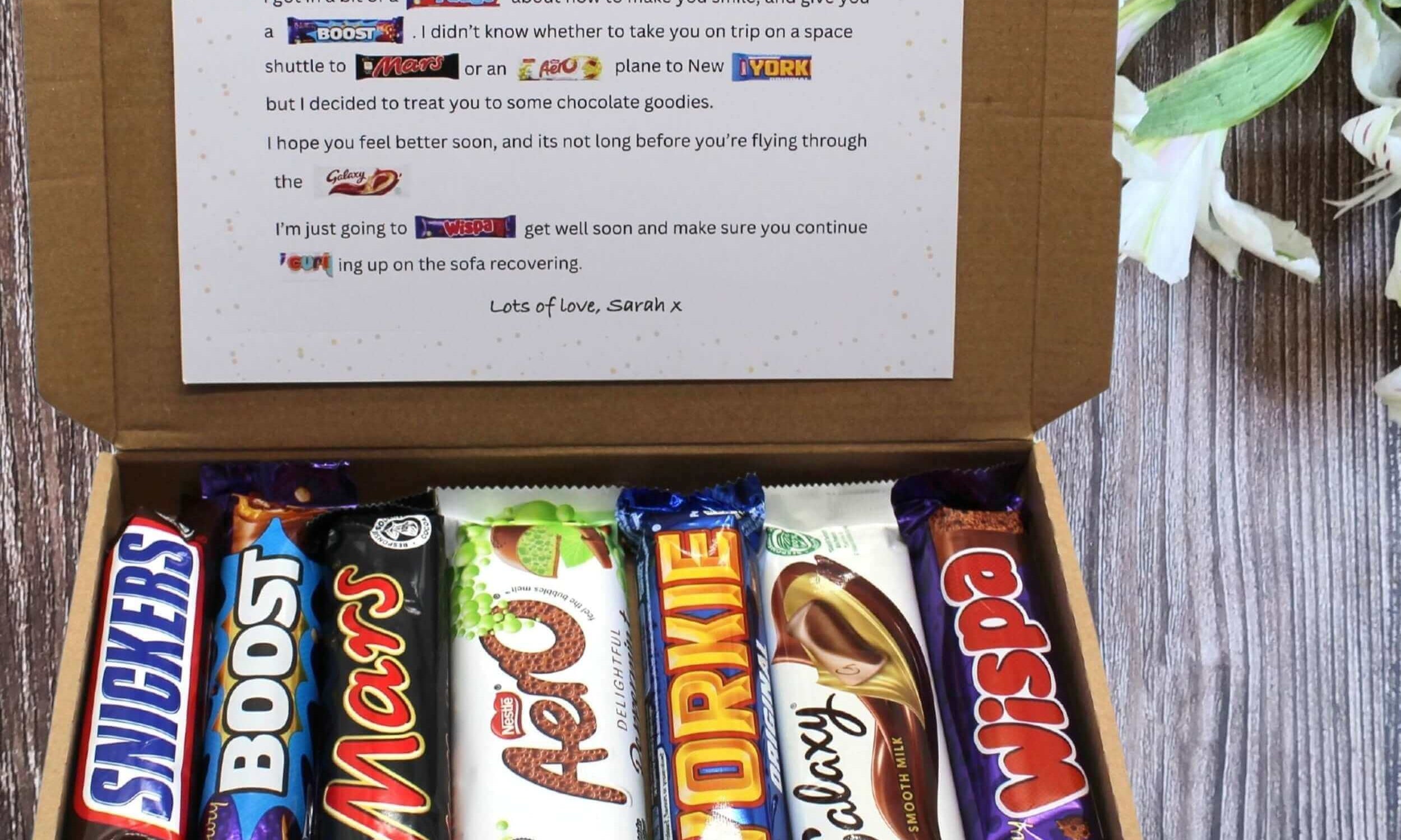 Personalised Get Well Soon Chocolate Poem Box  