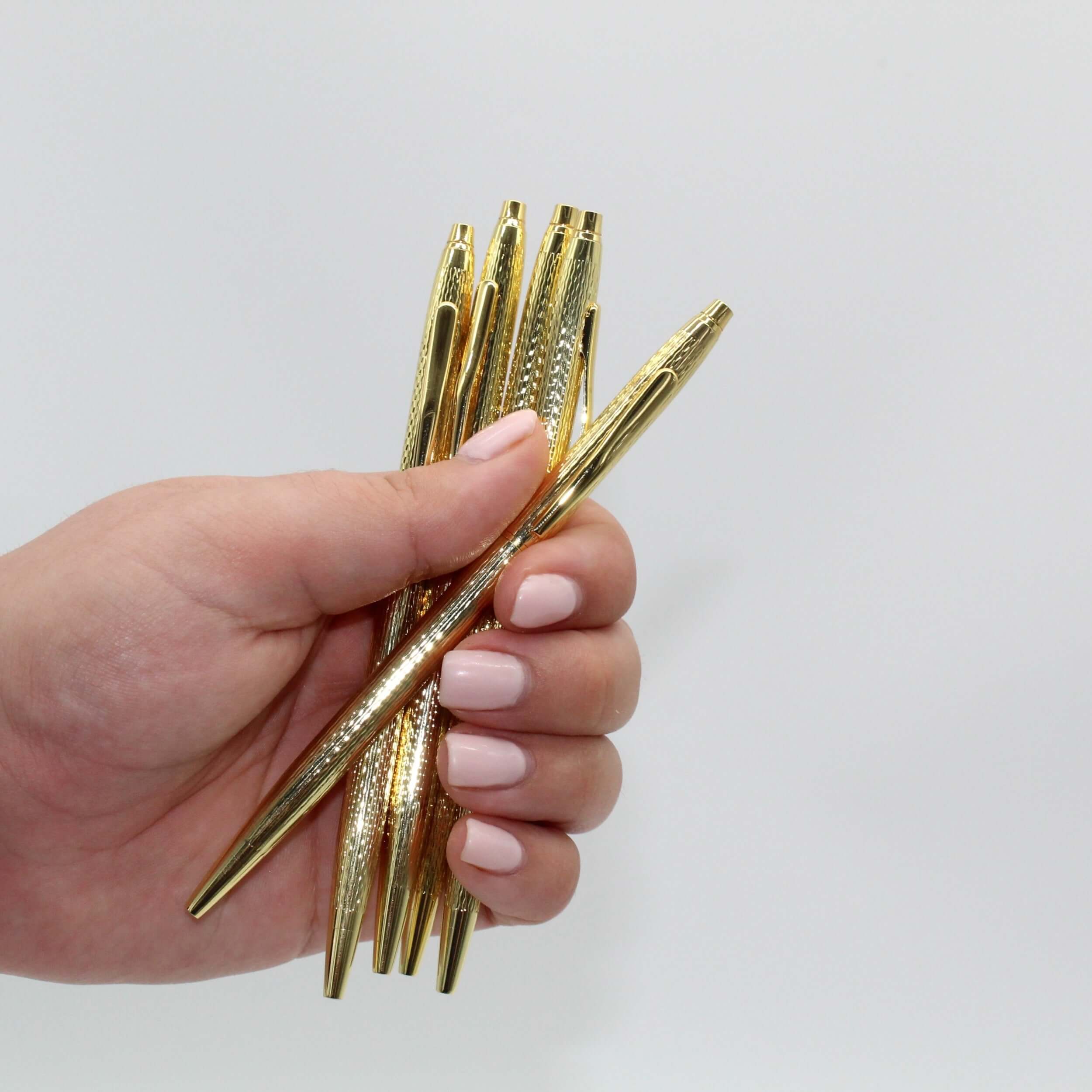 Gold Slim Metal Ball Point Pen, black ink. Build your own gift