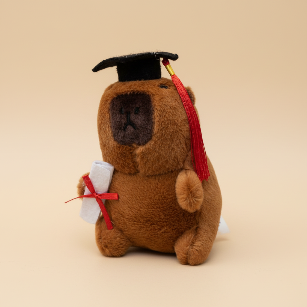 Graduation Capybara Keyring 