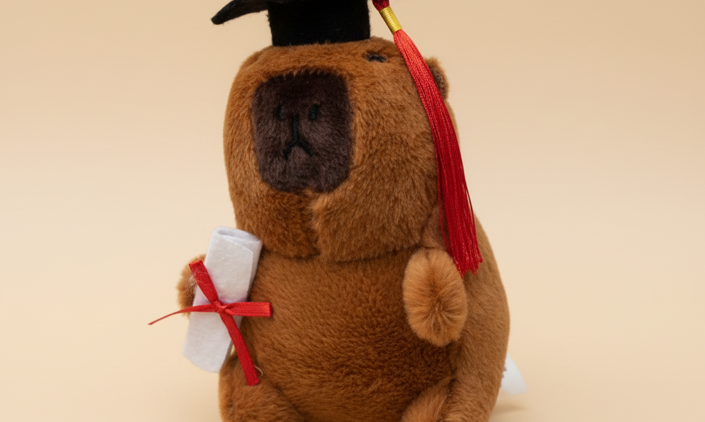 Graduation Capybara Keyring 