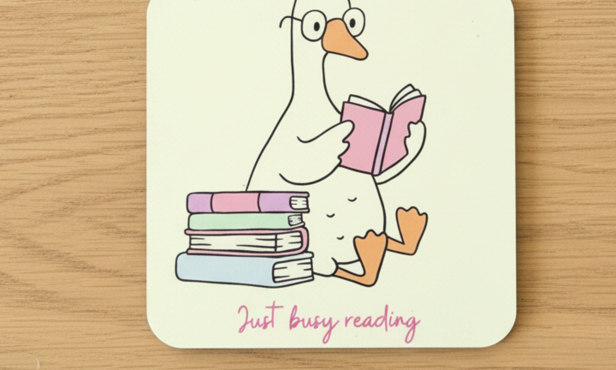 Just busy reading (Goose) coaster 