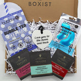 Show them how much you love them with letterbox gift, ceramic keepsake "Love you to the moon and back', 3 individually wrapped tea bags, jasmine sheet mask and hydrogel under eye patches. 