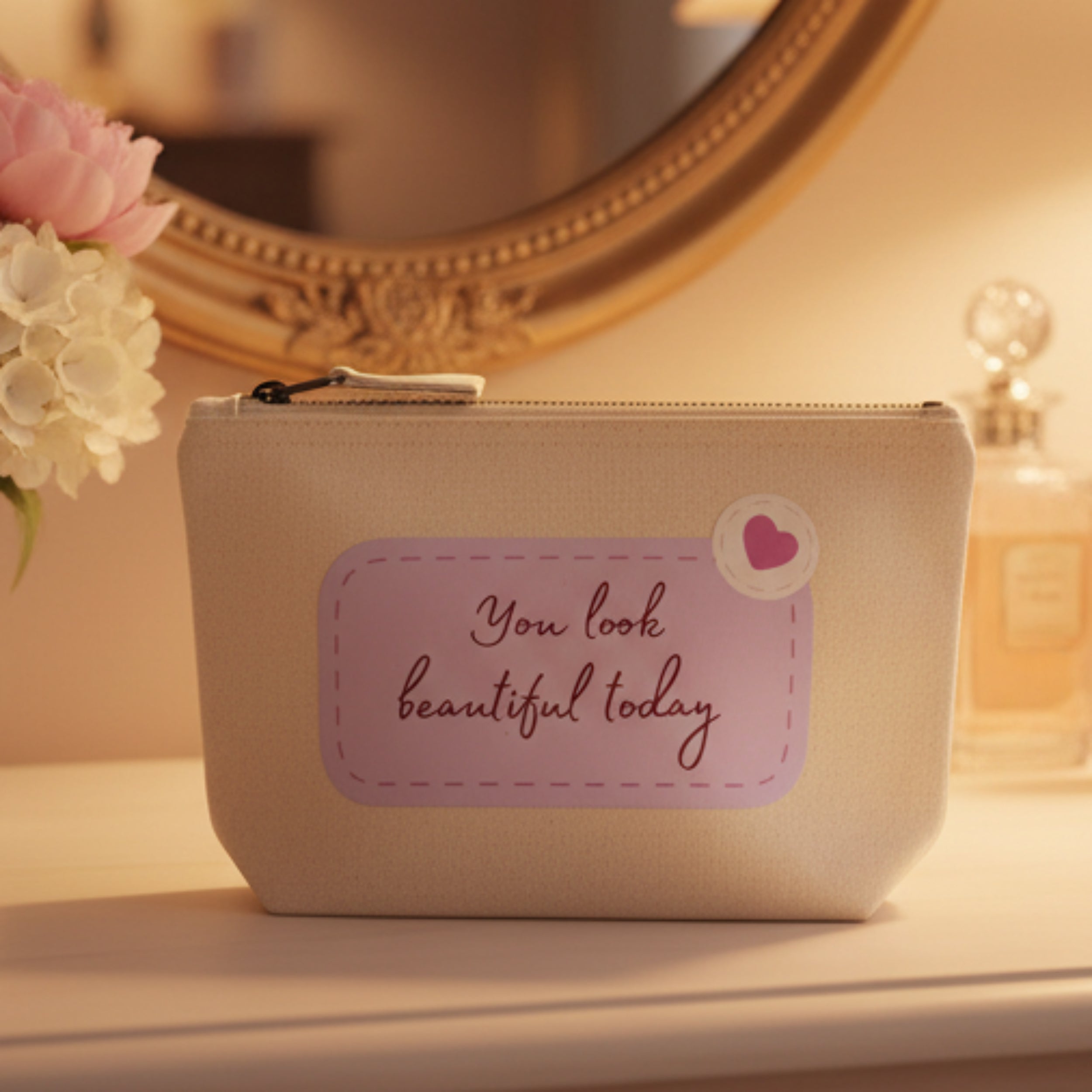 Make up pouch bag - You look beautiful today 
