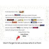 Mother day chocolate poem letterbox gift