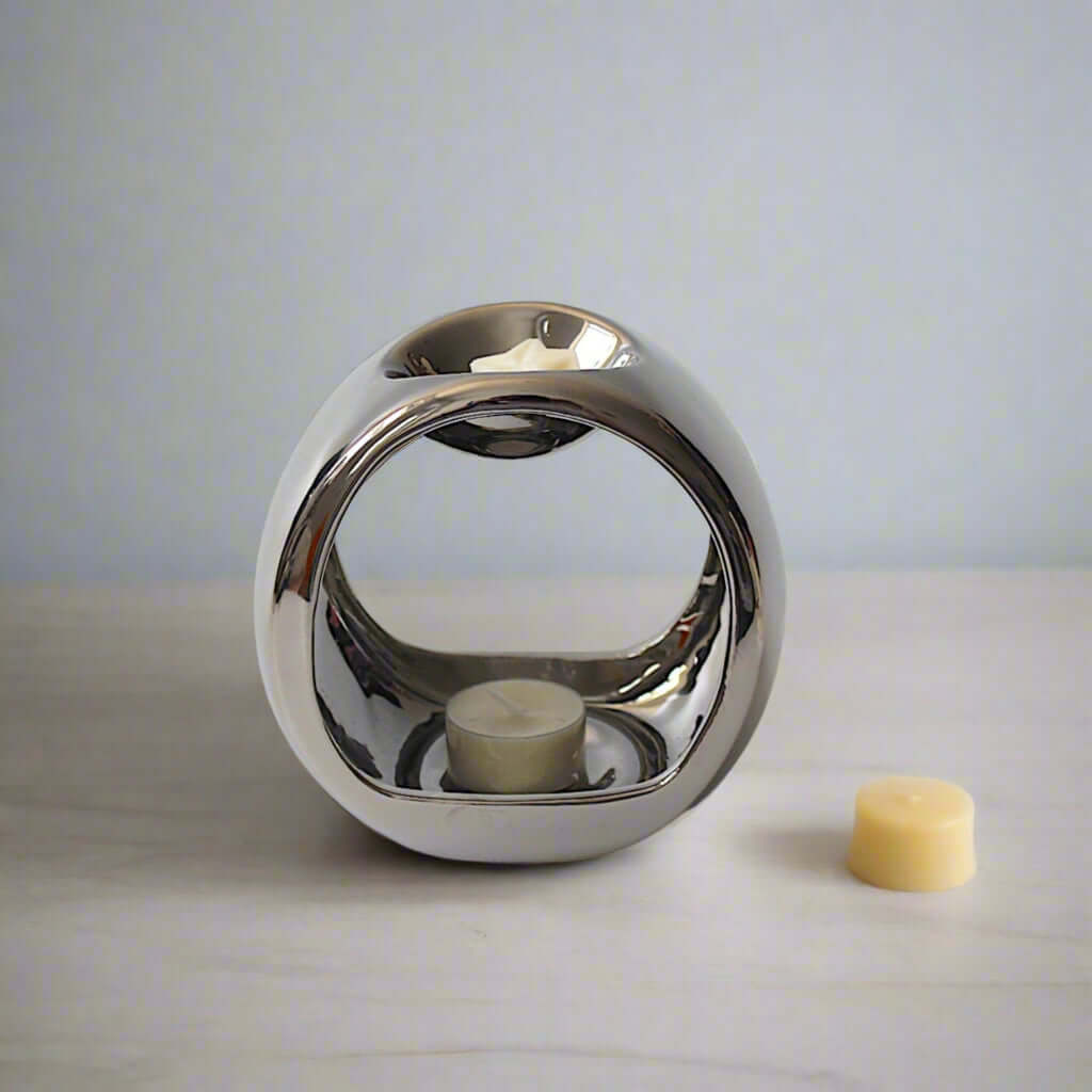 Porto Ceramic Chrome Wax Burner