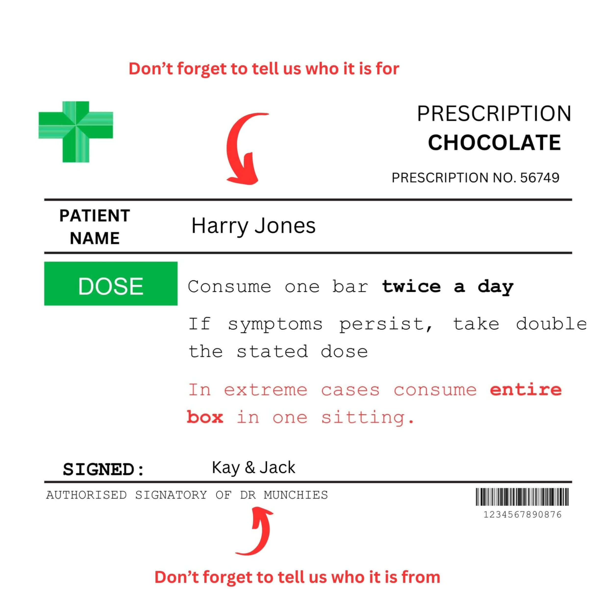 Personalised Prescription Novelty Chocolate Gift 