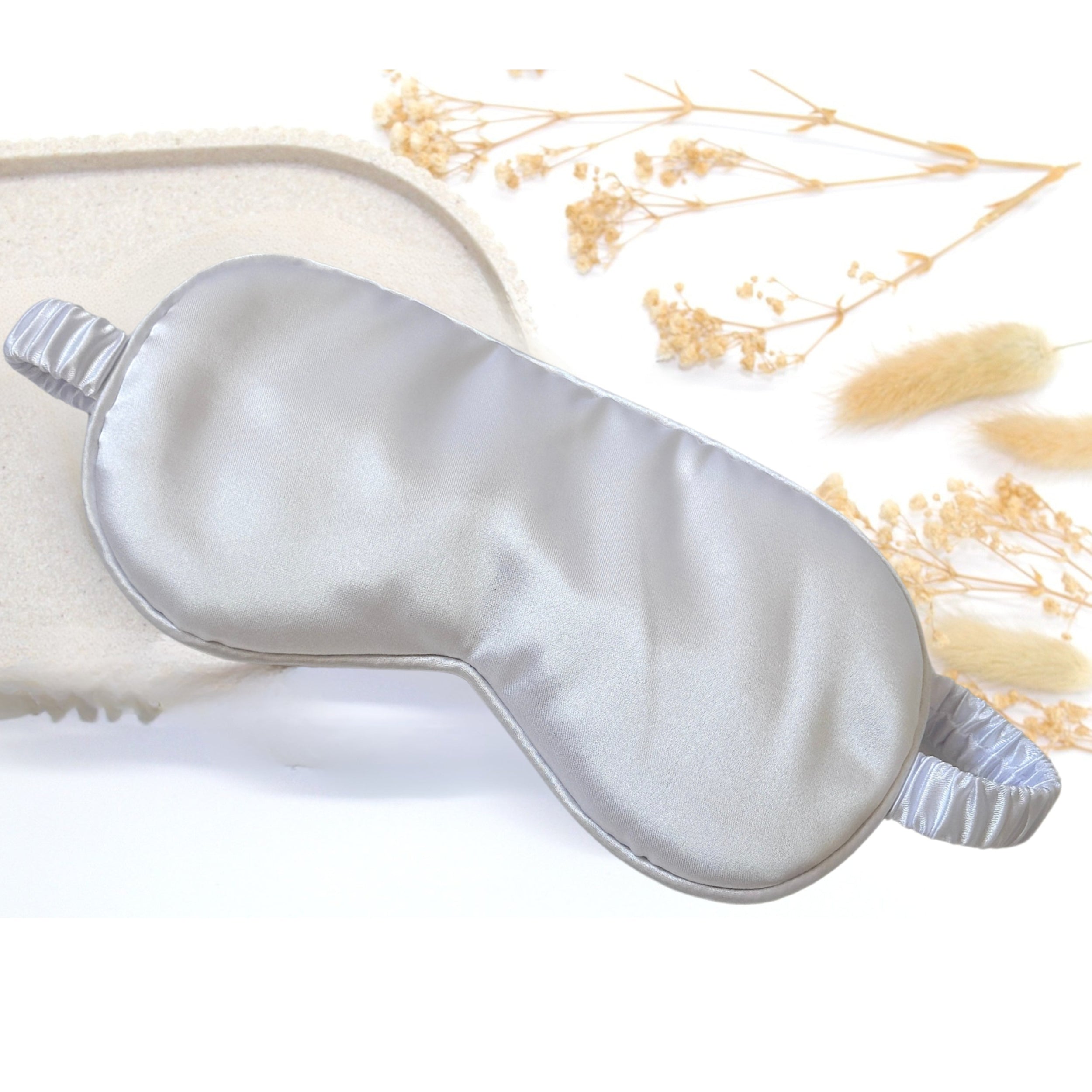 Satin white sleep mask