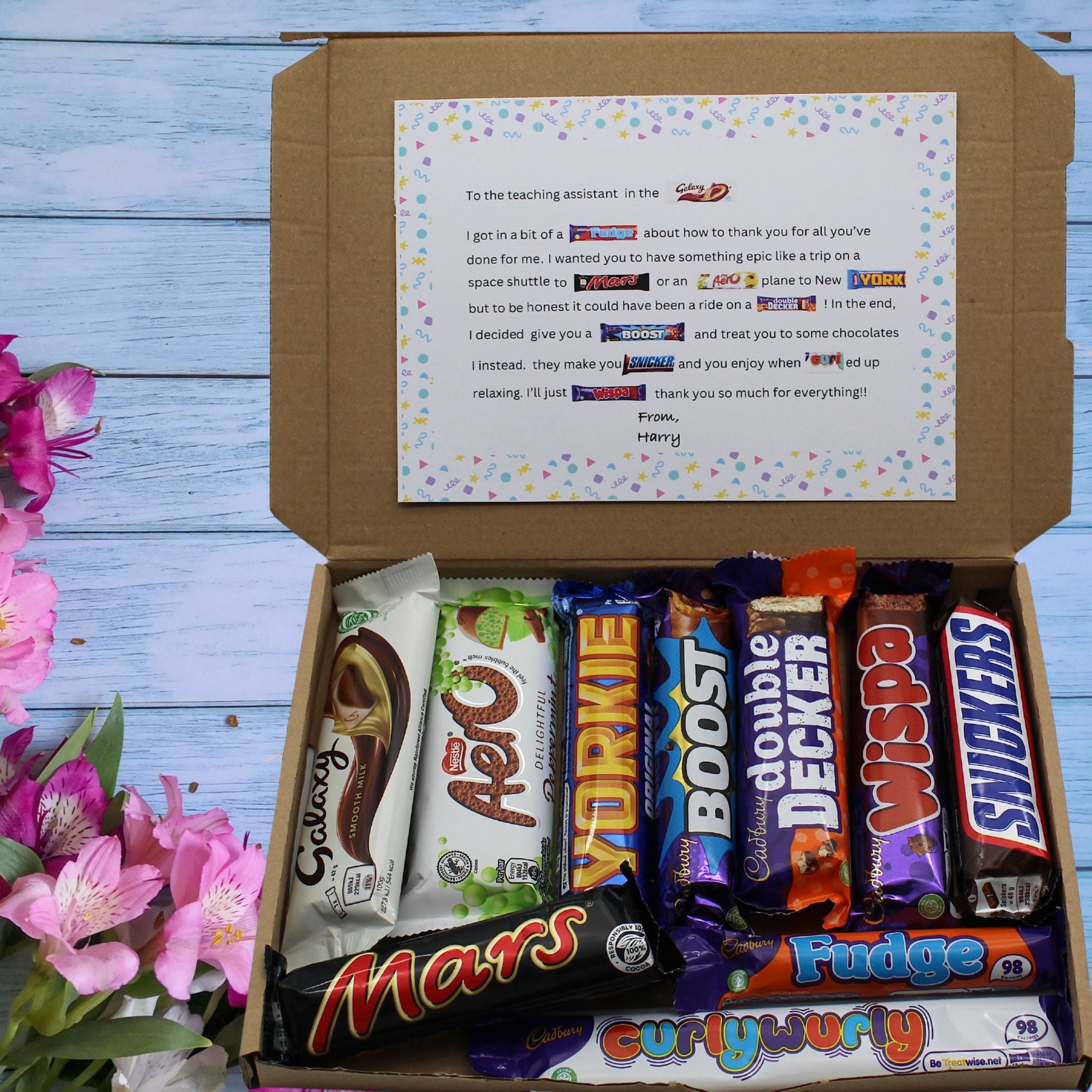 Teaching assistant chocolate box, thank you gift box.