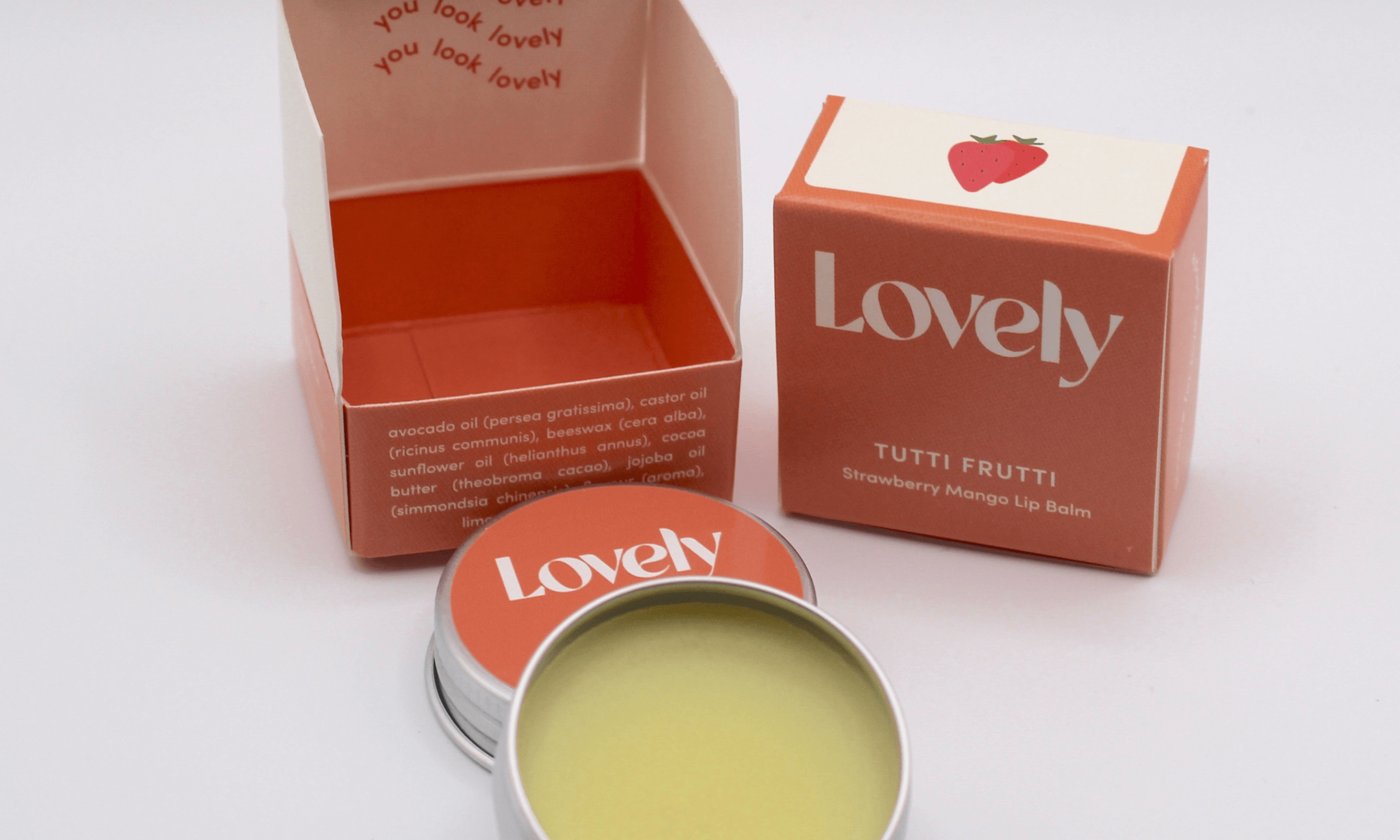 Tutti Frutti Lovely Lip Balm, build your own.