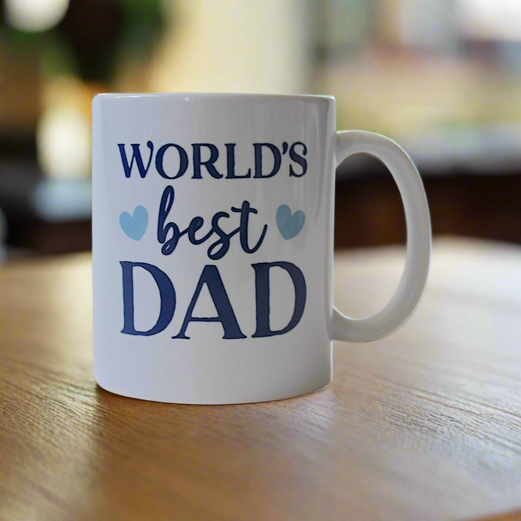World's Best Dad Mug, ceramic mug for dad's perfect for Father's Day and his birthday.  