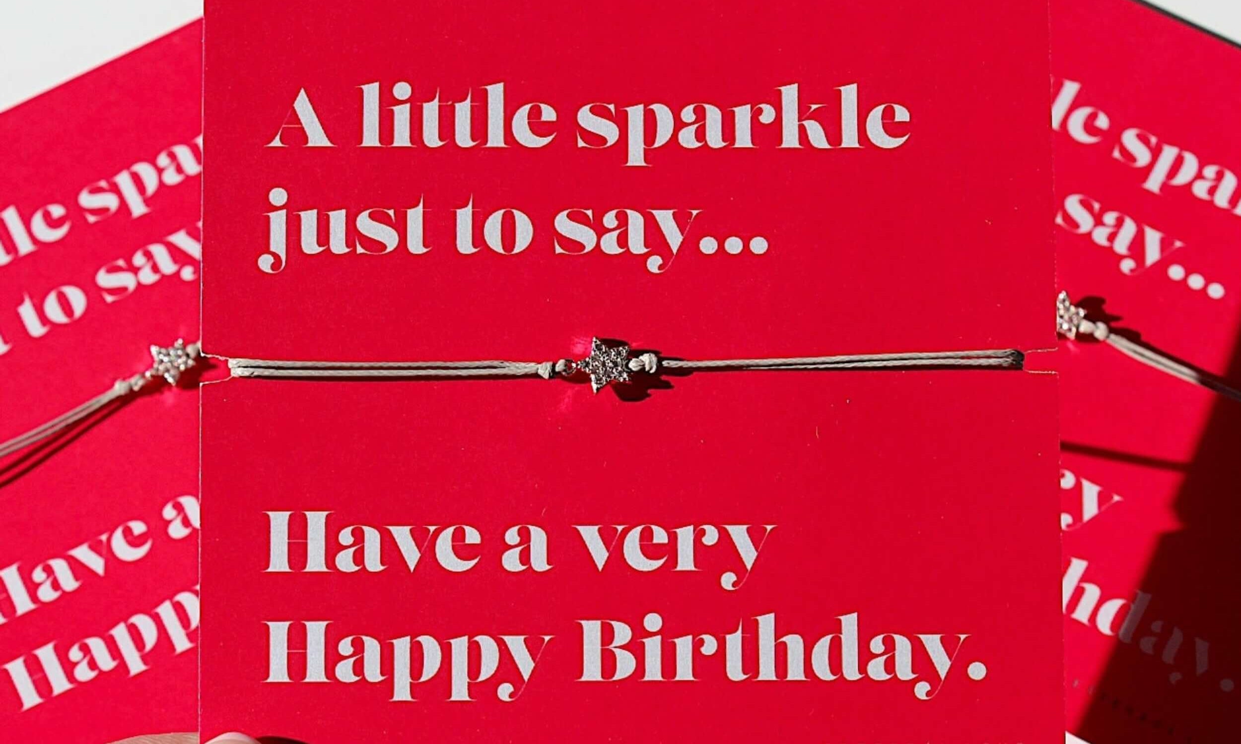 Sparkle Happy Birthday bracelet for her as part of the Sparkle birthday letterbox friendly gift 