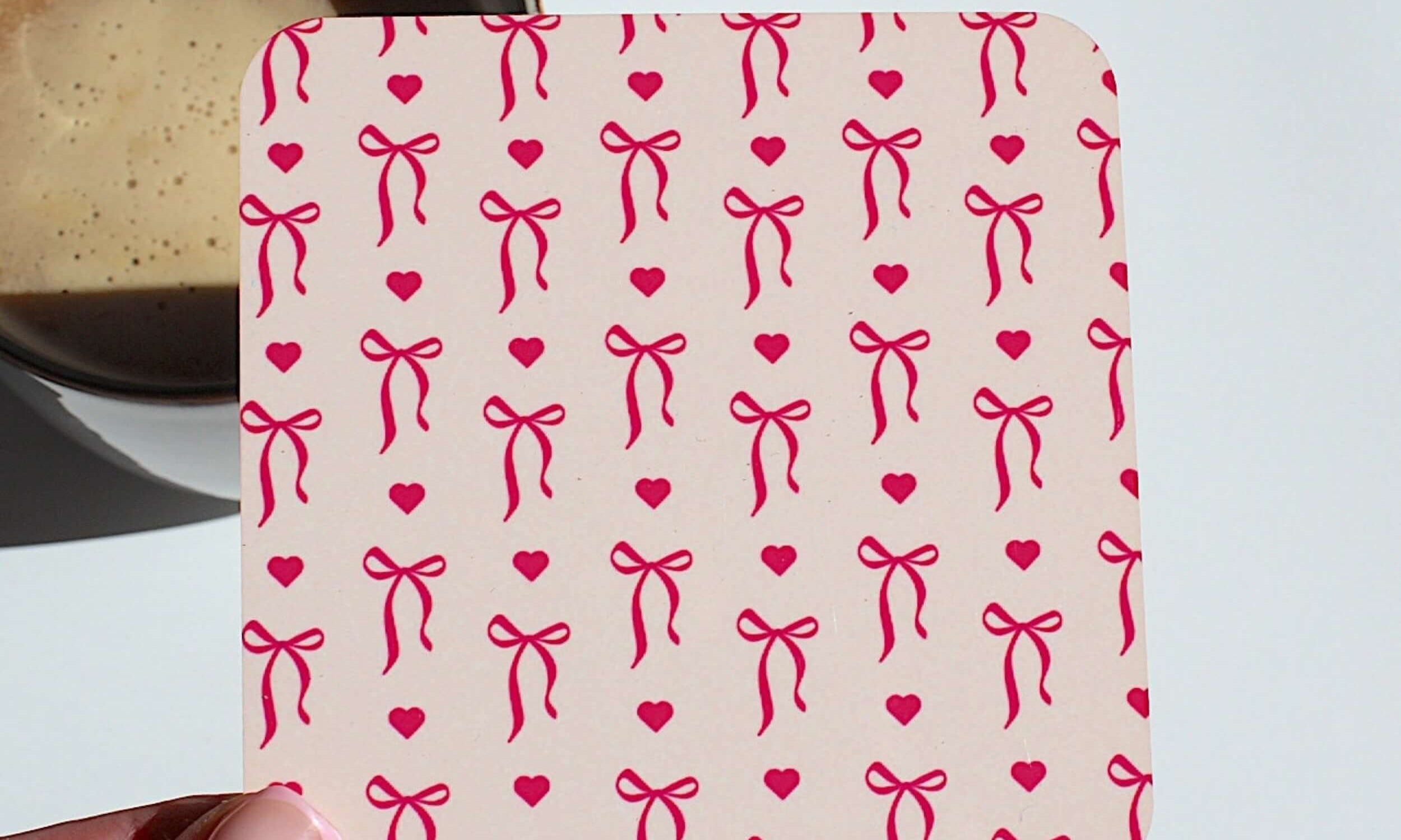 Bows and hearts cute coaster, build your own gift box for the unique gift just like they are 