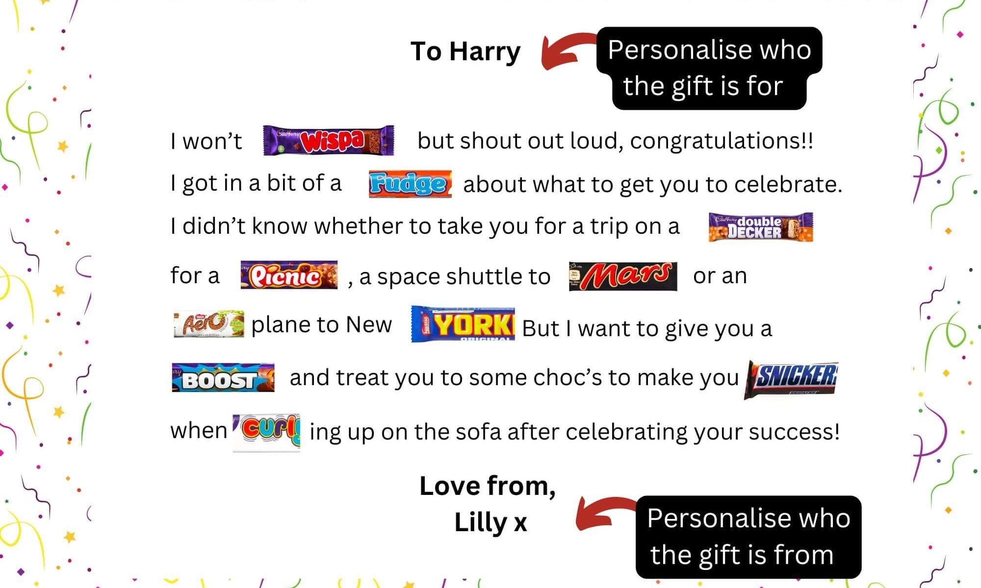 Congratulations Chocolate Poem Box