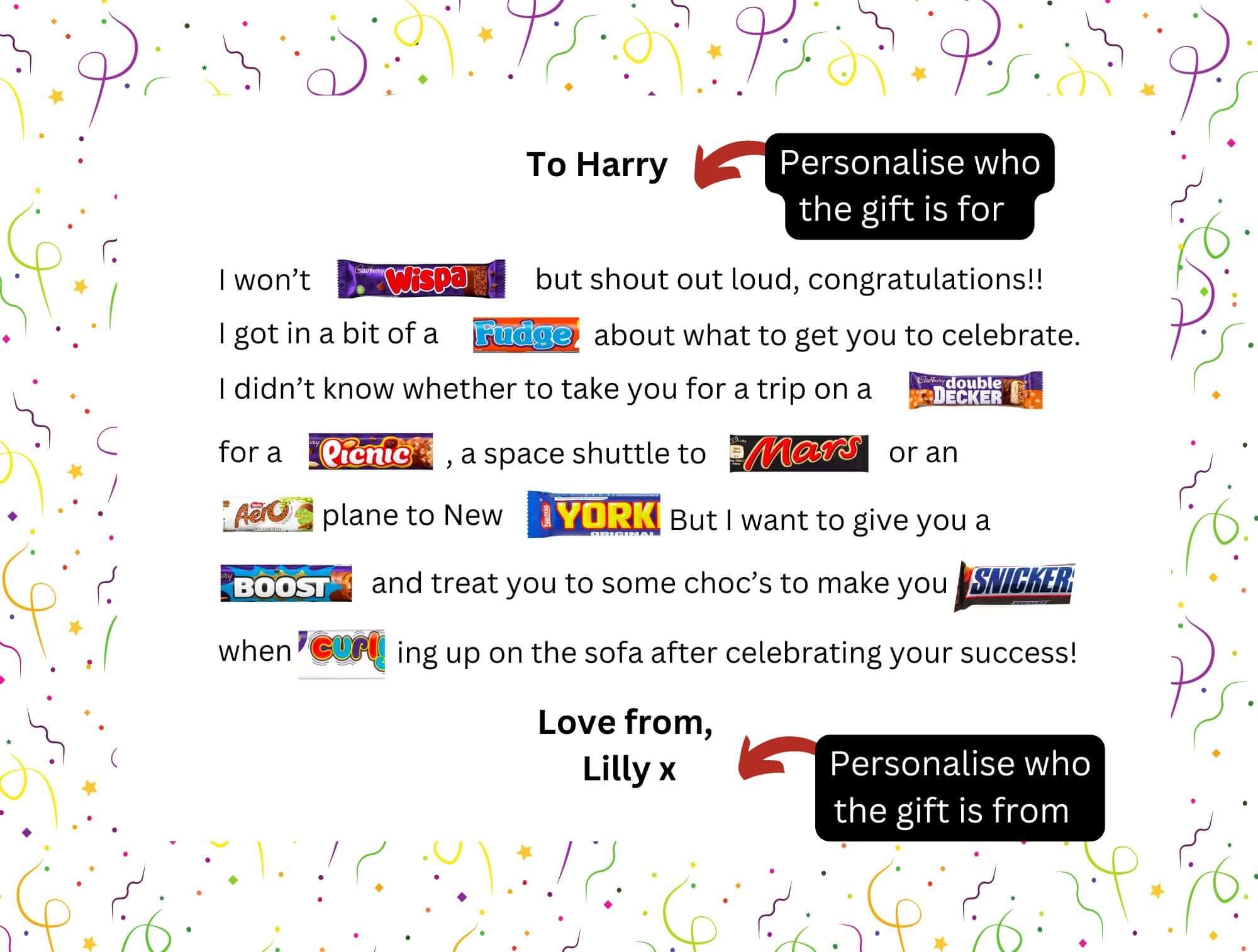 Congratulations Chocolate Poem Box