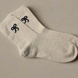 Cream Bow Wool Ladies Socks, add to your customised gift box perfect for any occasion. 
