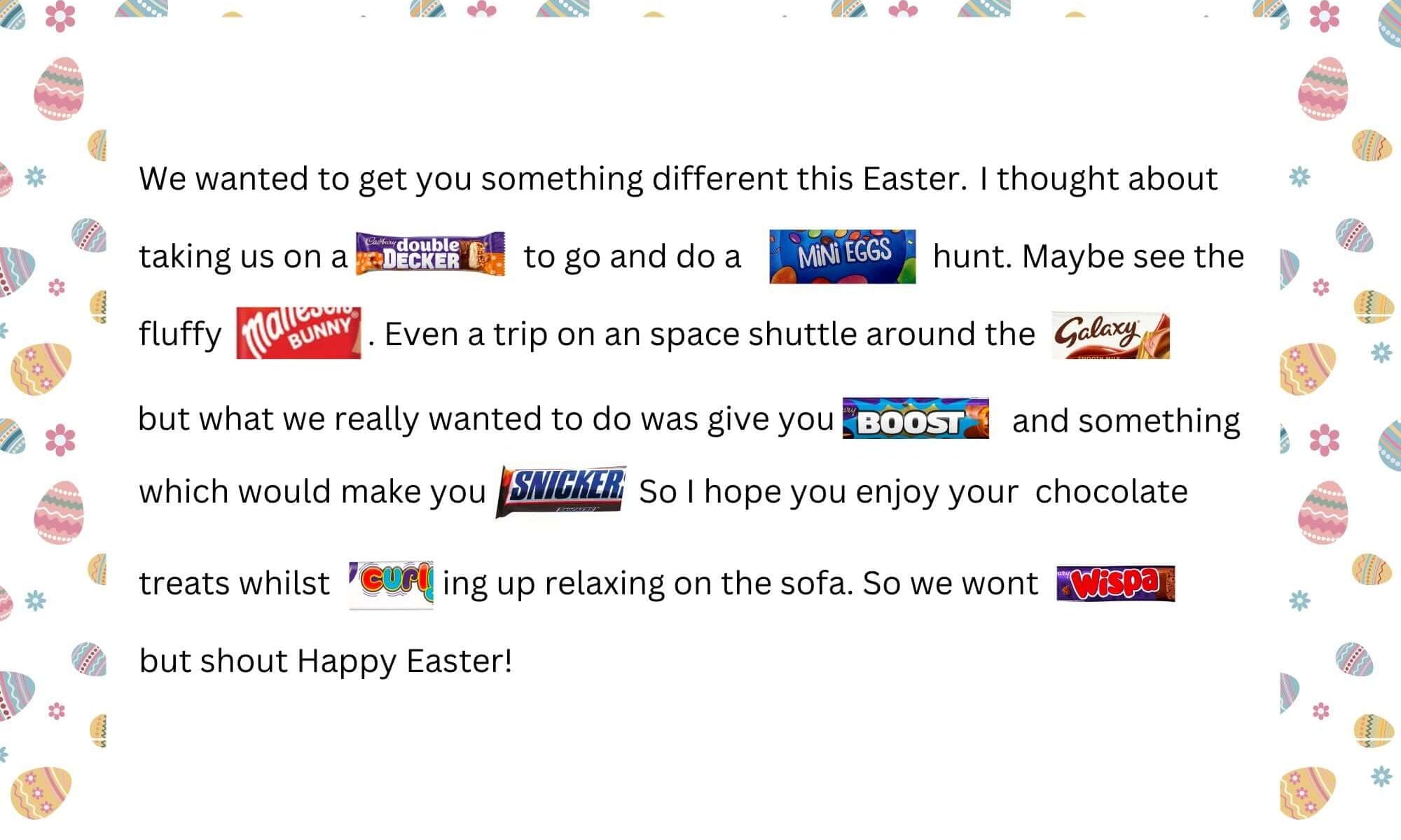 Easter Chocolate Poem Letterbox Gift