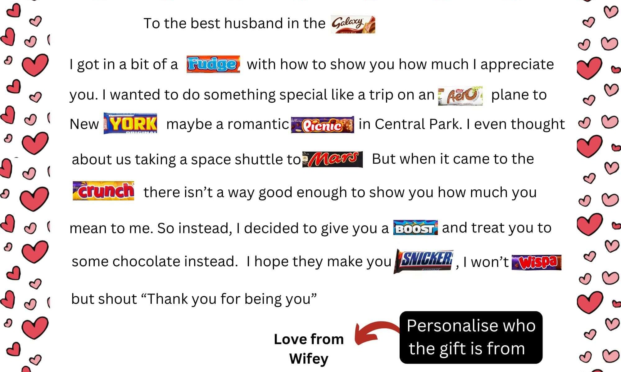 Valentine Chocolate Poem