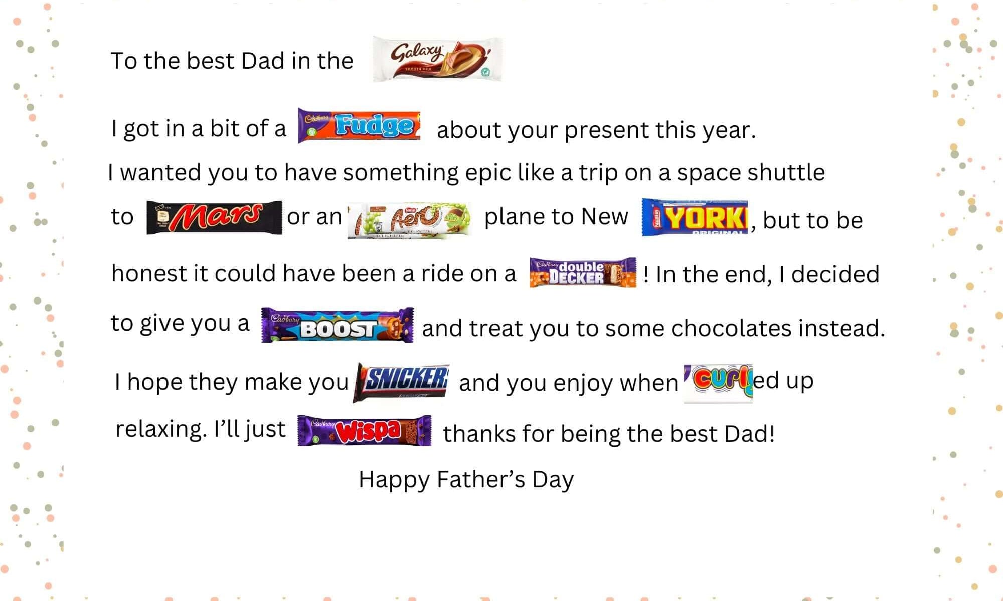 Happy Father's Day Chocolate Poem Box 