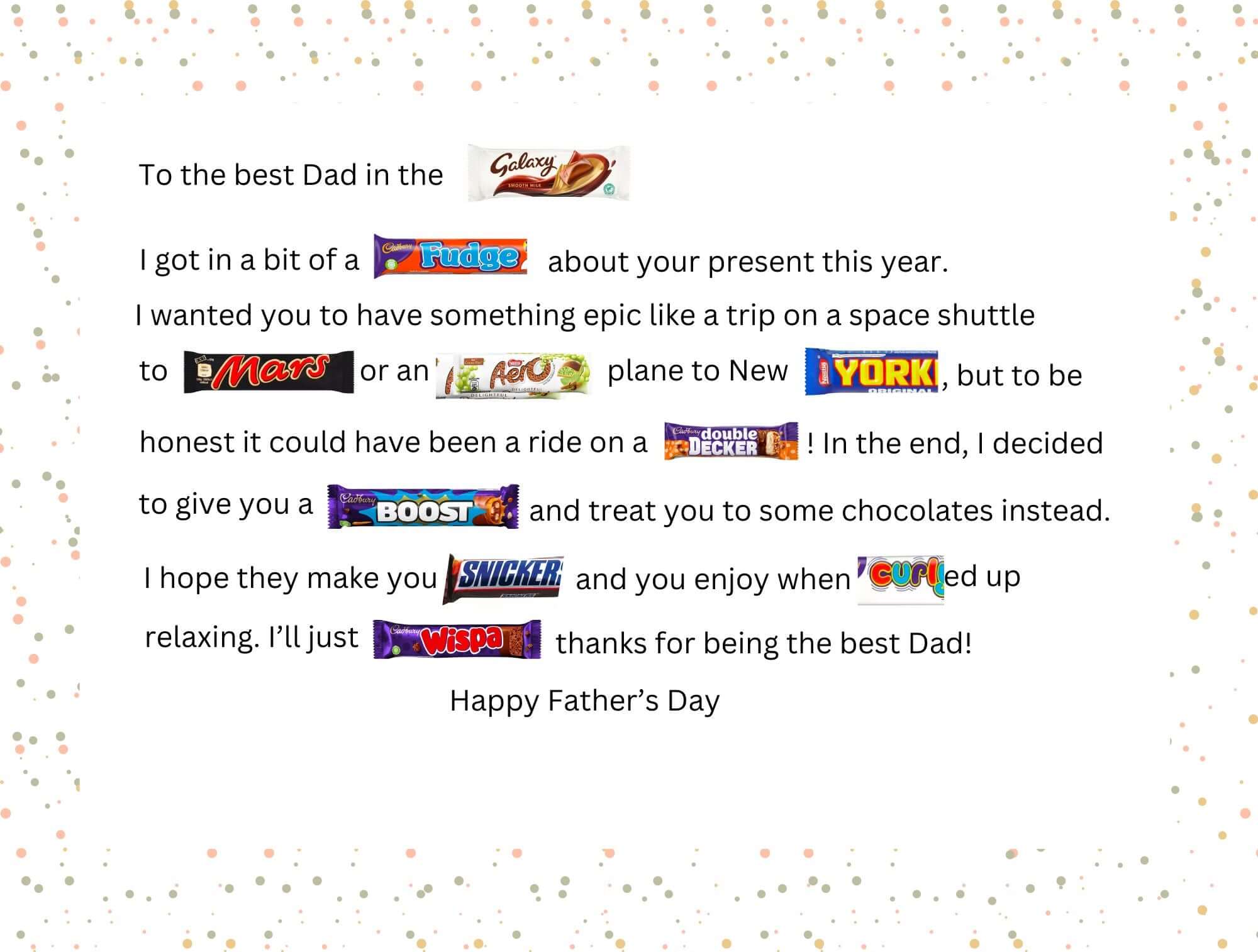 Happy Father's Day Chocolate Poem Box 
