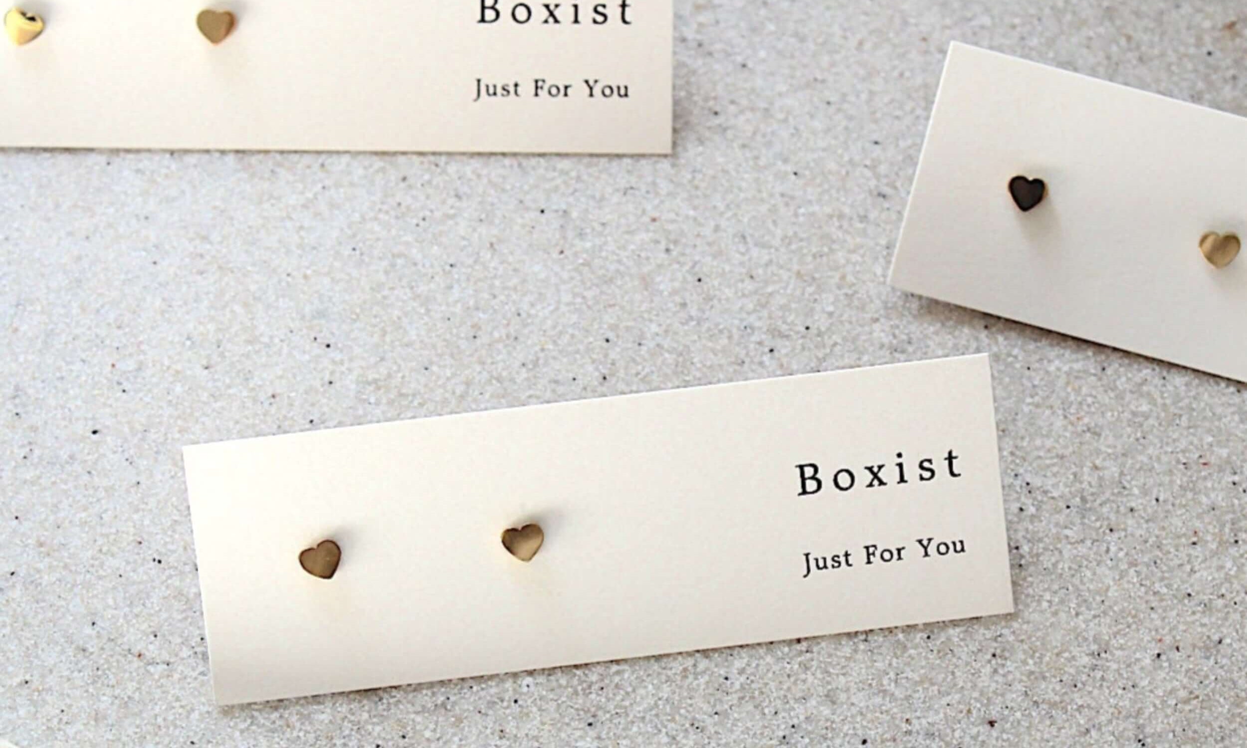 14K Gold Plated heart stud earrings, build your own gift box 