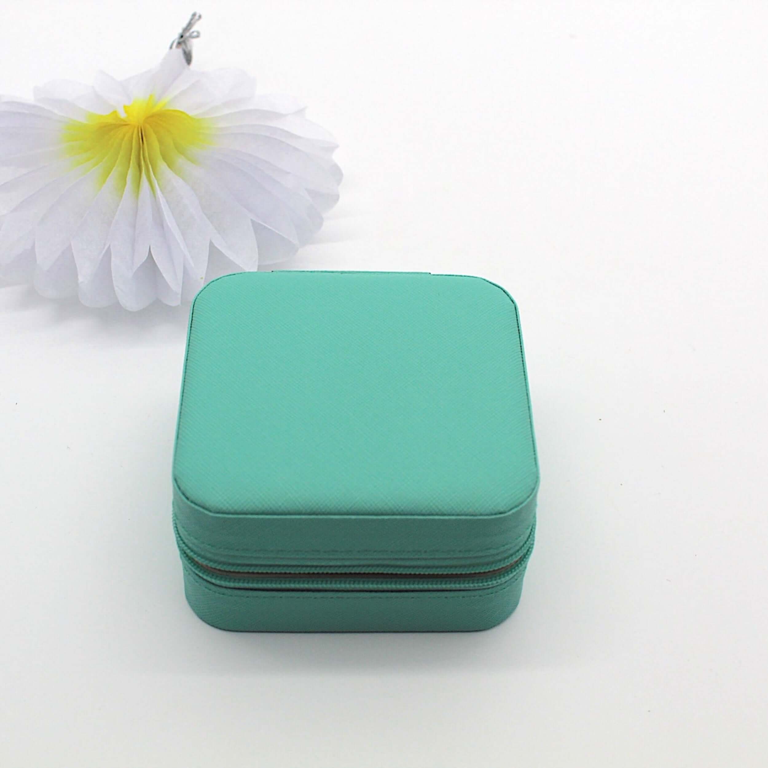 teal personalised jewellery box 