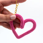 Pink Knitted Heart Keyring - Build your own personalised gift box