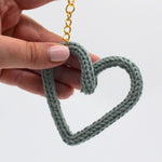 Sage Knitted Heart Keyring - Build your own personalised gift box
