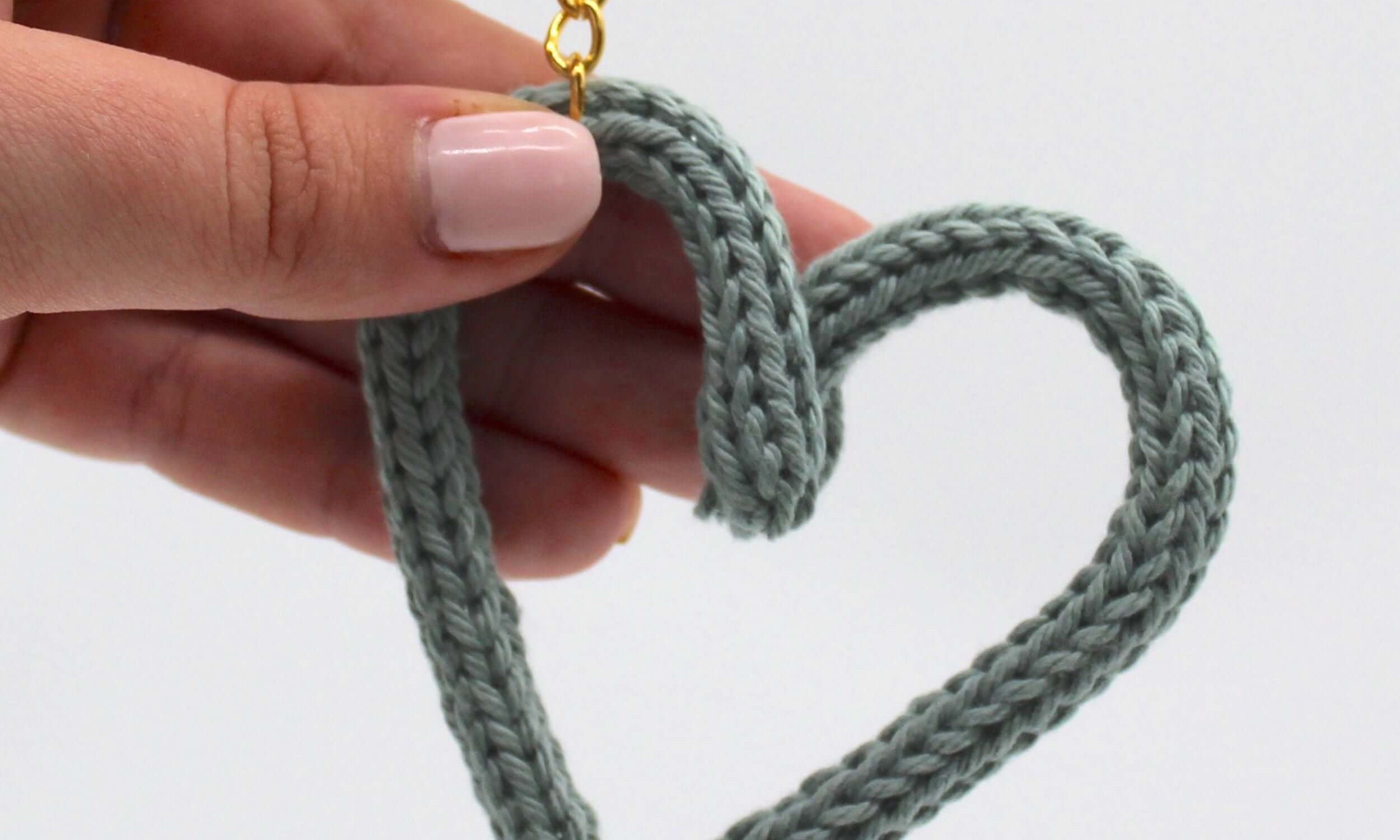 Sage Knitted Heart Keyring - Build your own personalised gift box